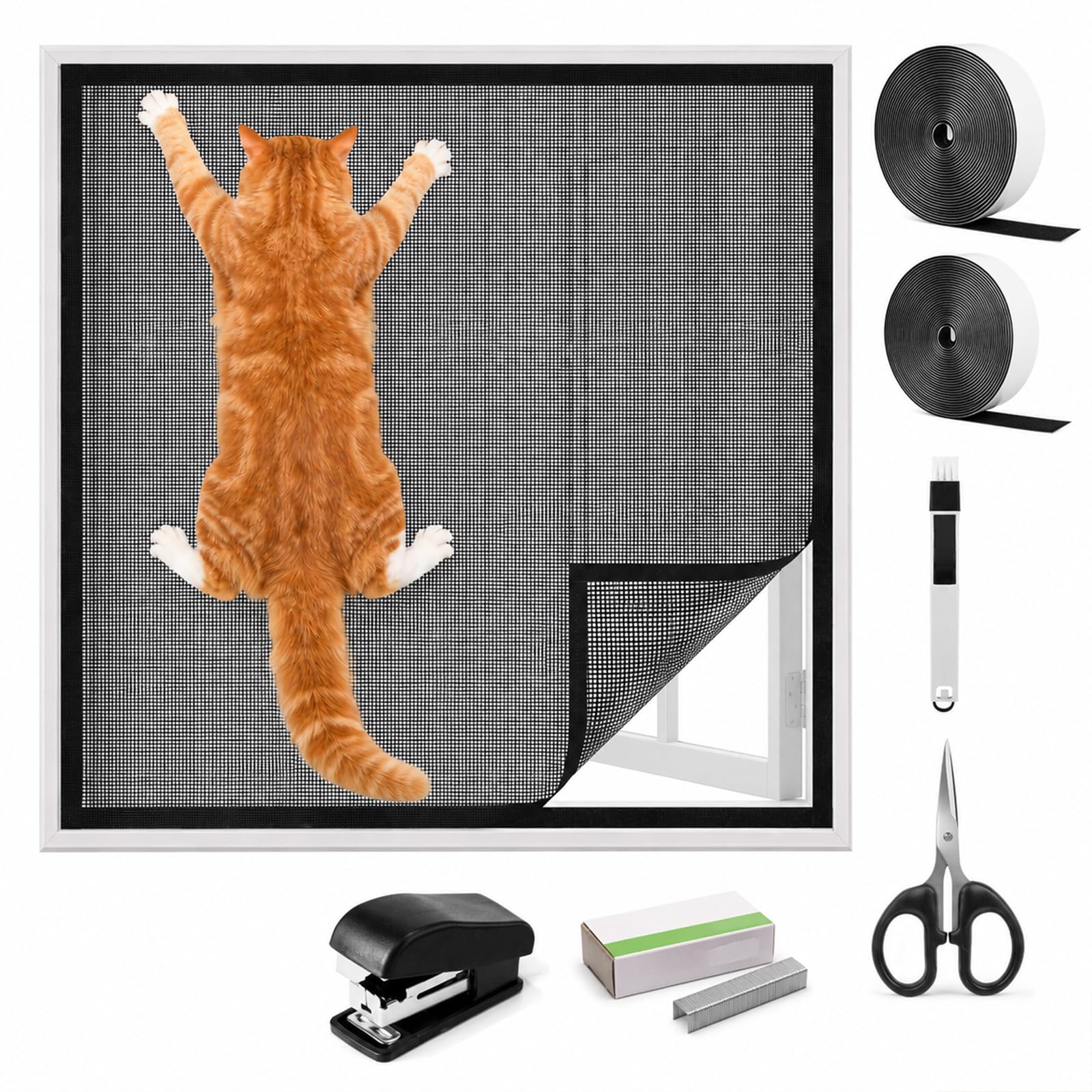 Cat Window Guard 100x150cm, Thickened Self-Adhesive Window Fly Screen