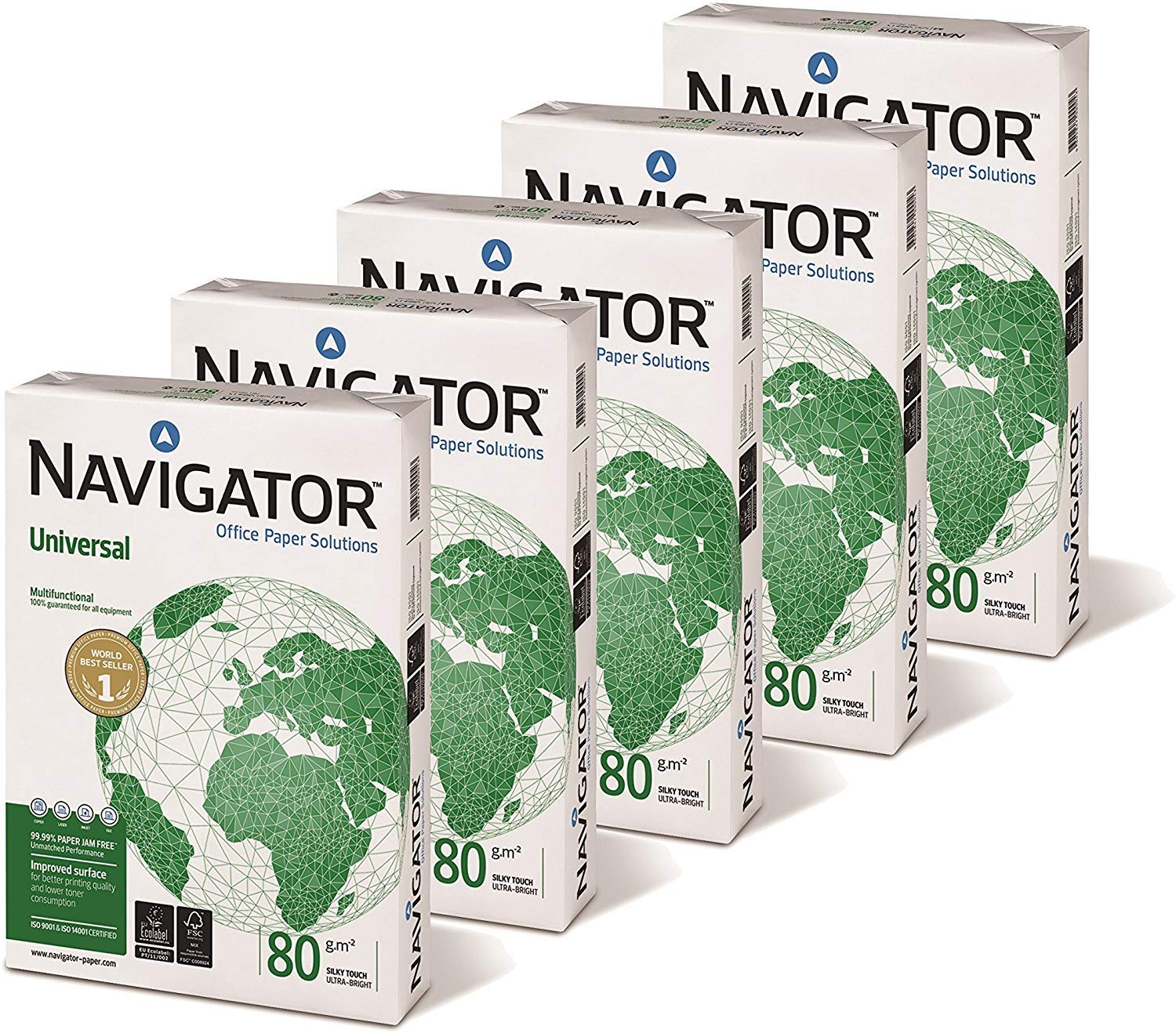 MEDIA WAVE store - navigator Risma di carta formato A4 500 fogli da 80g Universal Copy (5 Risme)