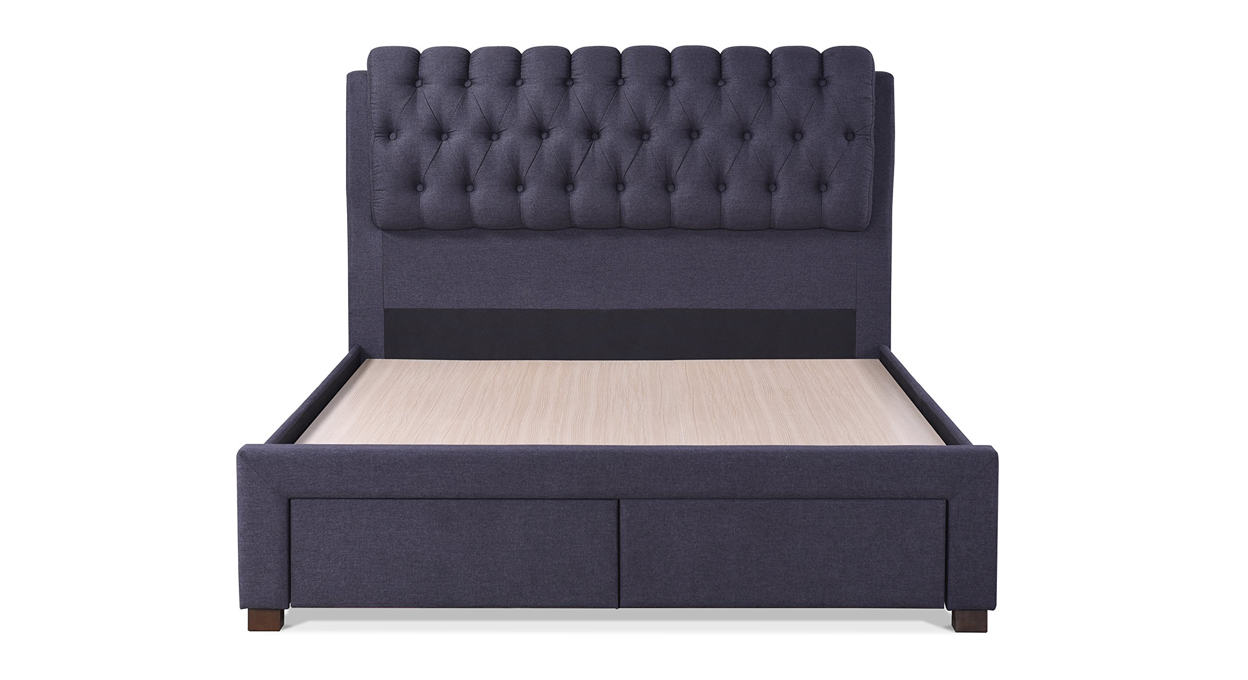 Buy Urban Ladder Cassiope Queen Size Engineered Wood Upholstered Bed