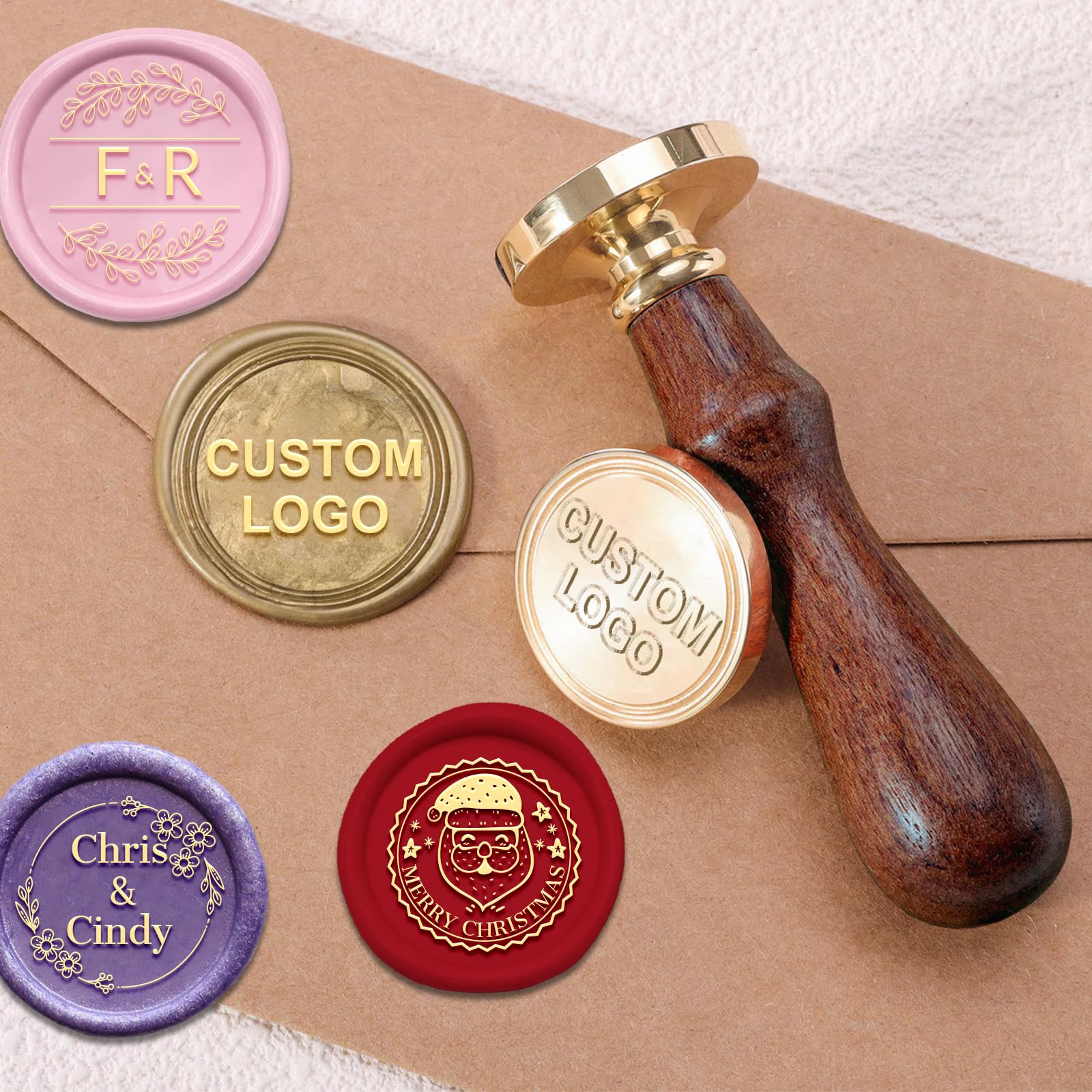 Custom Wax Seal Stamp Personalized Stamps with Your Own Design Picture/Logo,Name,Custom Sealed Wax Stamps for Christmas Gifts,Wedding Invitations,Envelopes,Wine Decorations and Graduation Gifts.