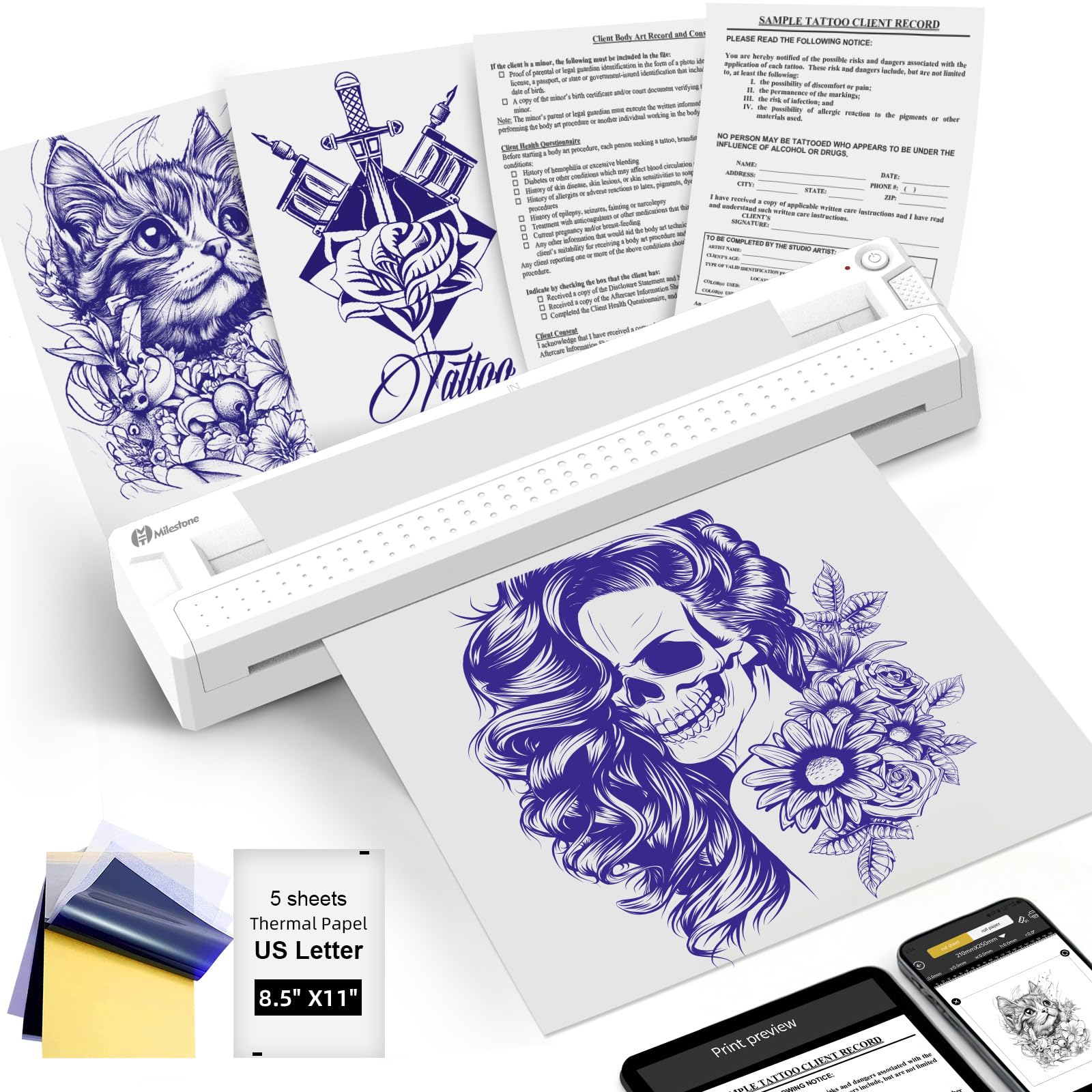 Amazon.com: TATOPRT Milestone M9 Professional Tattoo Stencil