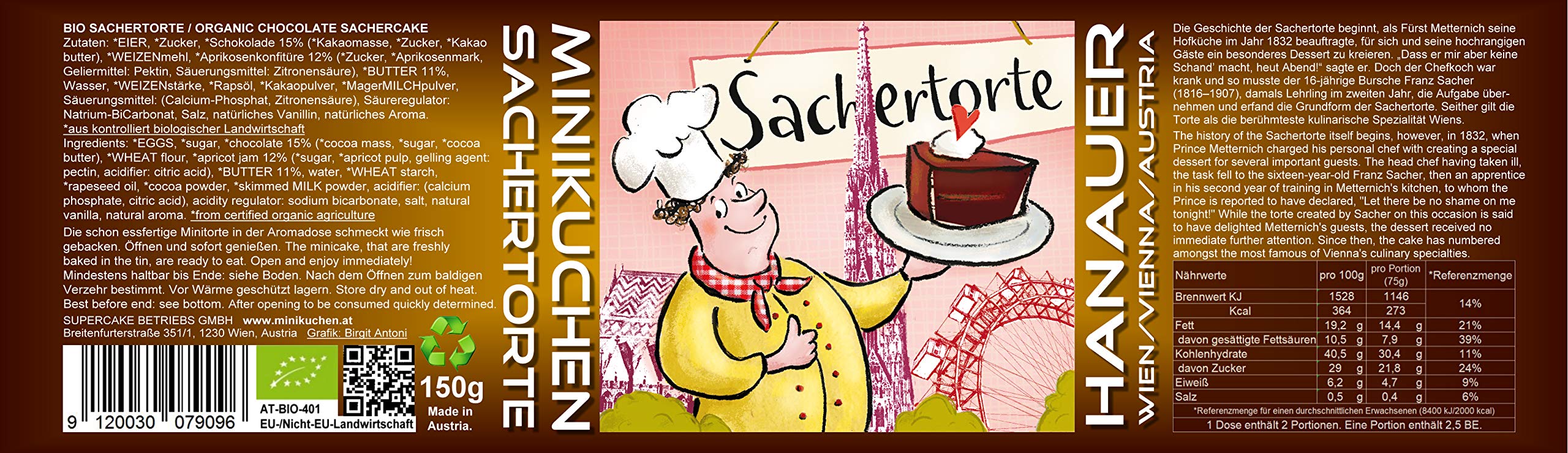 Hanauer Mini Sachertorte, 1er Pack (1 x 150 g)
