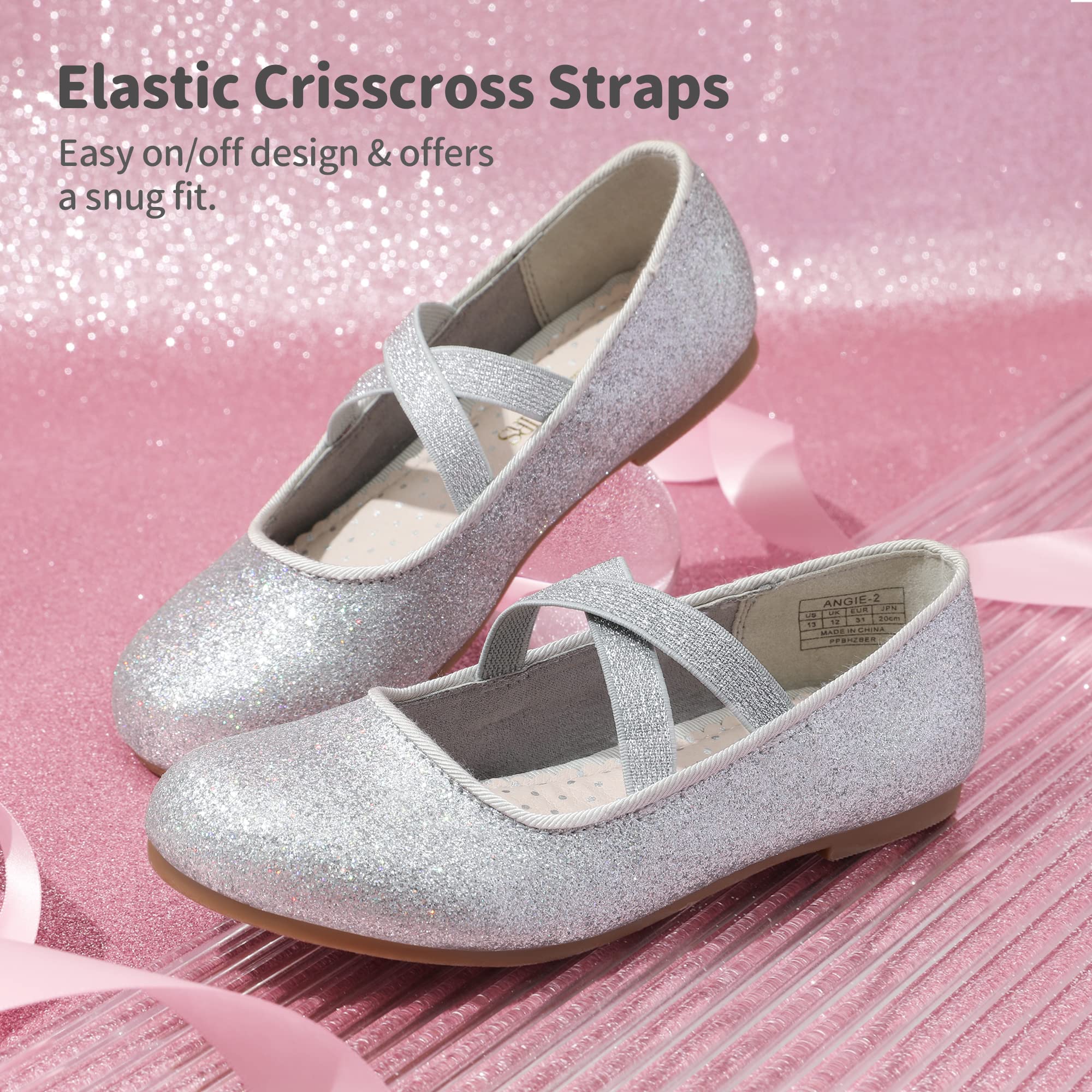 DREAM PAIRS Kids Ballerines Filles Mary Jane Chaussures de Plates Élégantes Princesse Fêtes Ballerine À Enfiler