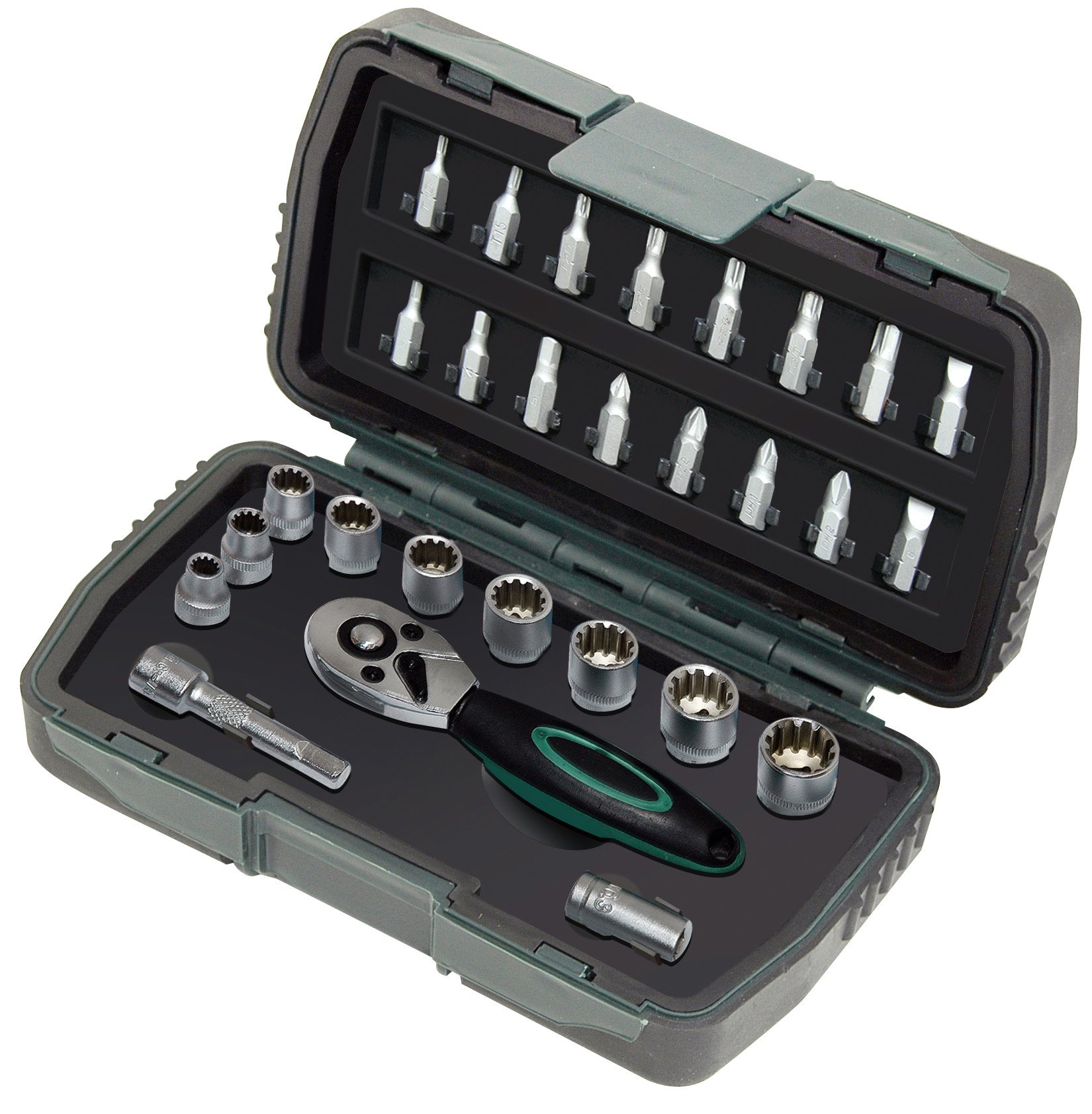 Mannesmann - M29185 - 28 piezas Juego de llaves de vaso «gear lock»