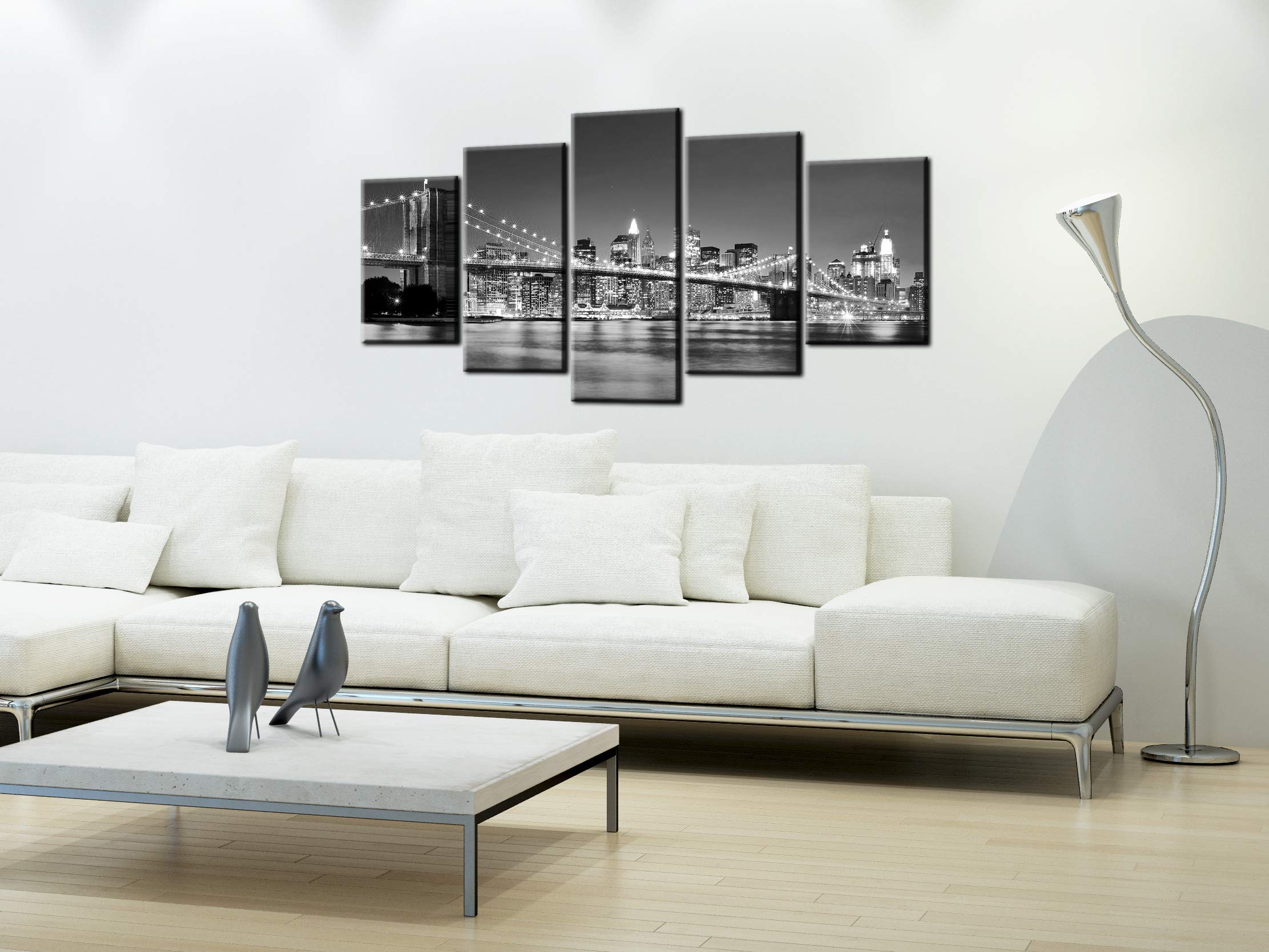 Murando Akustikbild 'New York Skyline' – Schallabsorber Als Wandbild, 120x40 Cm, Violett, Für Bessere Raumakustik