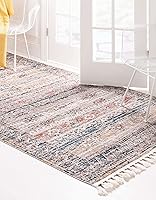 Vista 3 de Unique Loom Aramis Collection - Alfombra rectangular de 5 pies 3 pulgadas x 8 pies, color negro