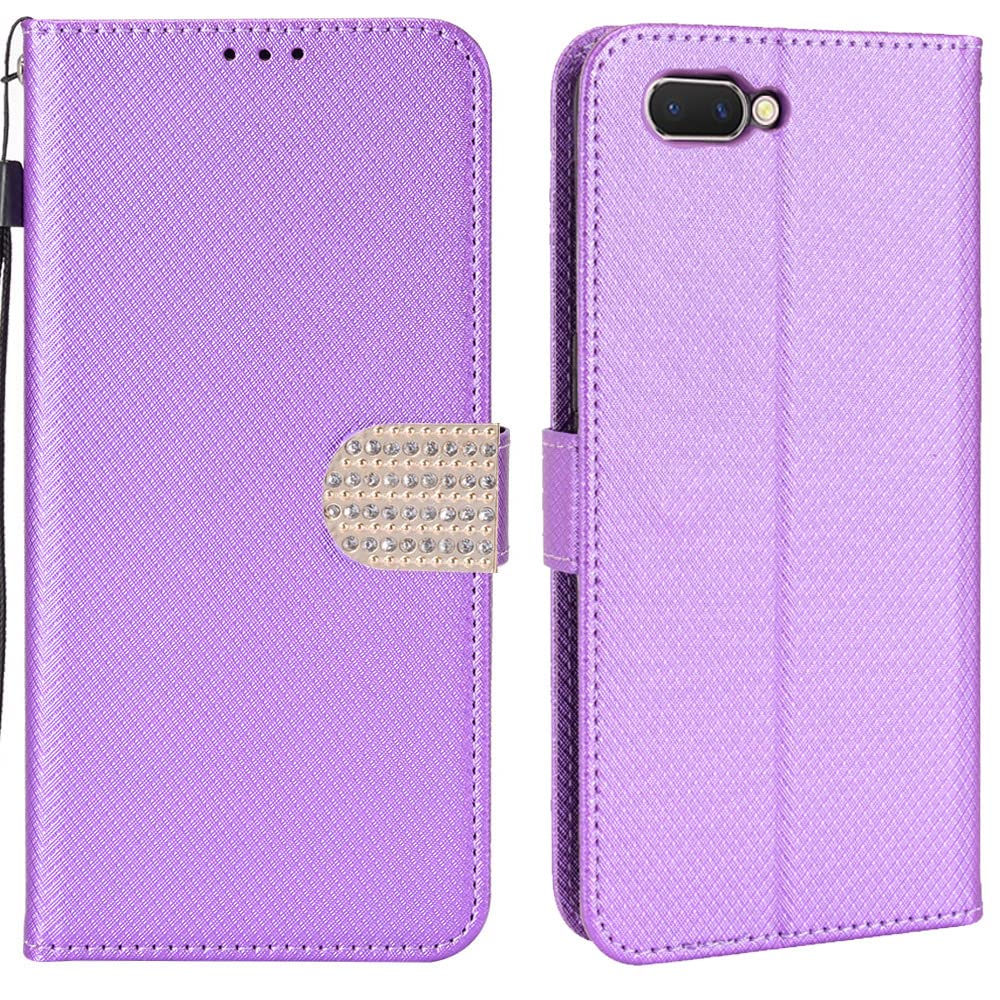 Xifanzi Wallet PU Leather Case for iPhone 6S iPhone 6 Purple Glitter Sparkly Flip Case Cute White Butterfly Design Folio Stand Protective Cell Phone Cases for Apple iPhone 6S/iPhone 6 (4.7")