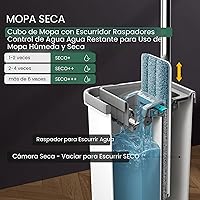 Vista 3 de JOYMOOP Juego de mopa y cubo con escurridor, mopa y cubo de piso plano sin manos, mopa de 60" con 3 almohadillas de microfibra reutilizables, uso