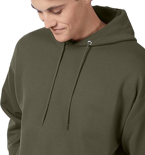 Miniatura 25 de Hanes EcoSmart Hoodie, Midweight Fleece, Pullover Hooded Sweatshirt for Men Verde (SAFETY GREEN)