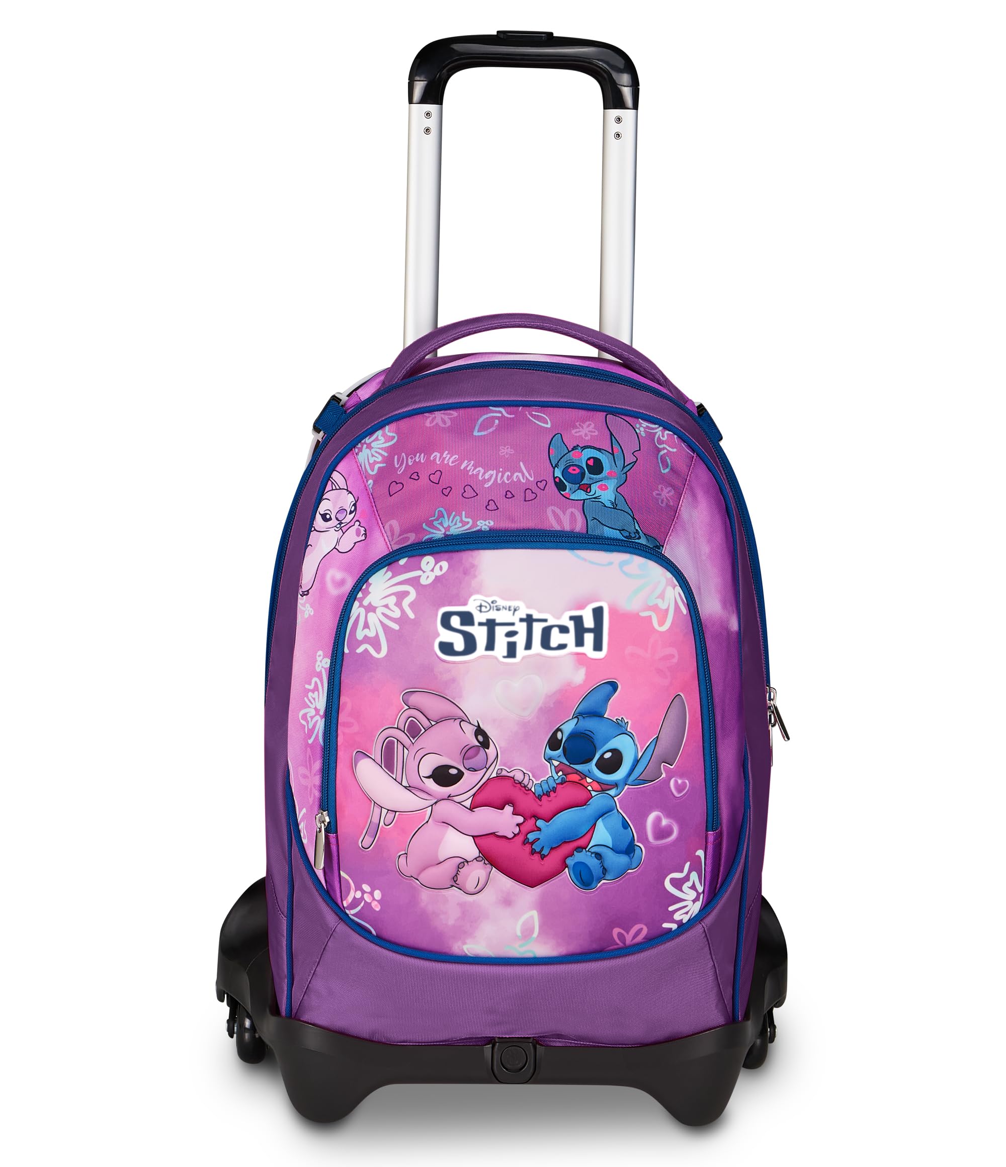 Seven Stitch Trolley Jack, Triplo Uso, Zaino Sganciabile, Doppio Scomparto, Spallacci a Scomparsa, Elastico Porta Borraccia, Scuola e Tempo Libero, bambine e ragazze, viola
