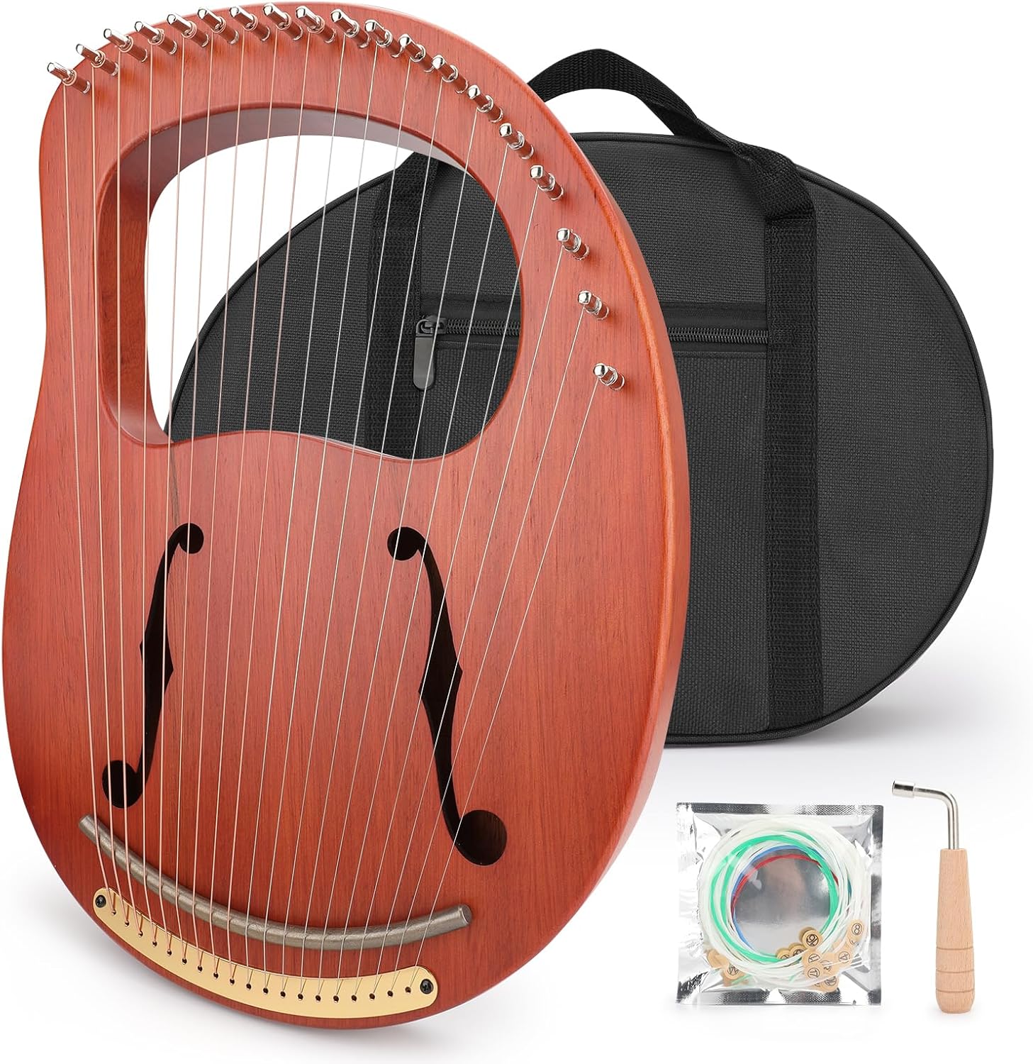 Lyre harp,19 Strings Mahogany Lyre Harps For Adult Kids