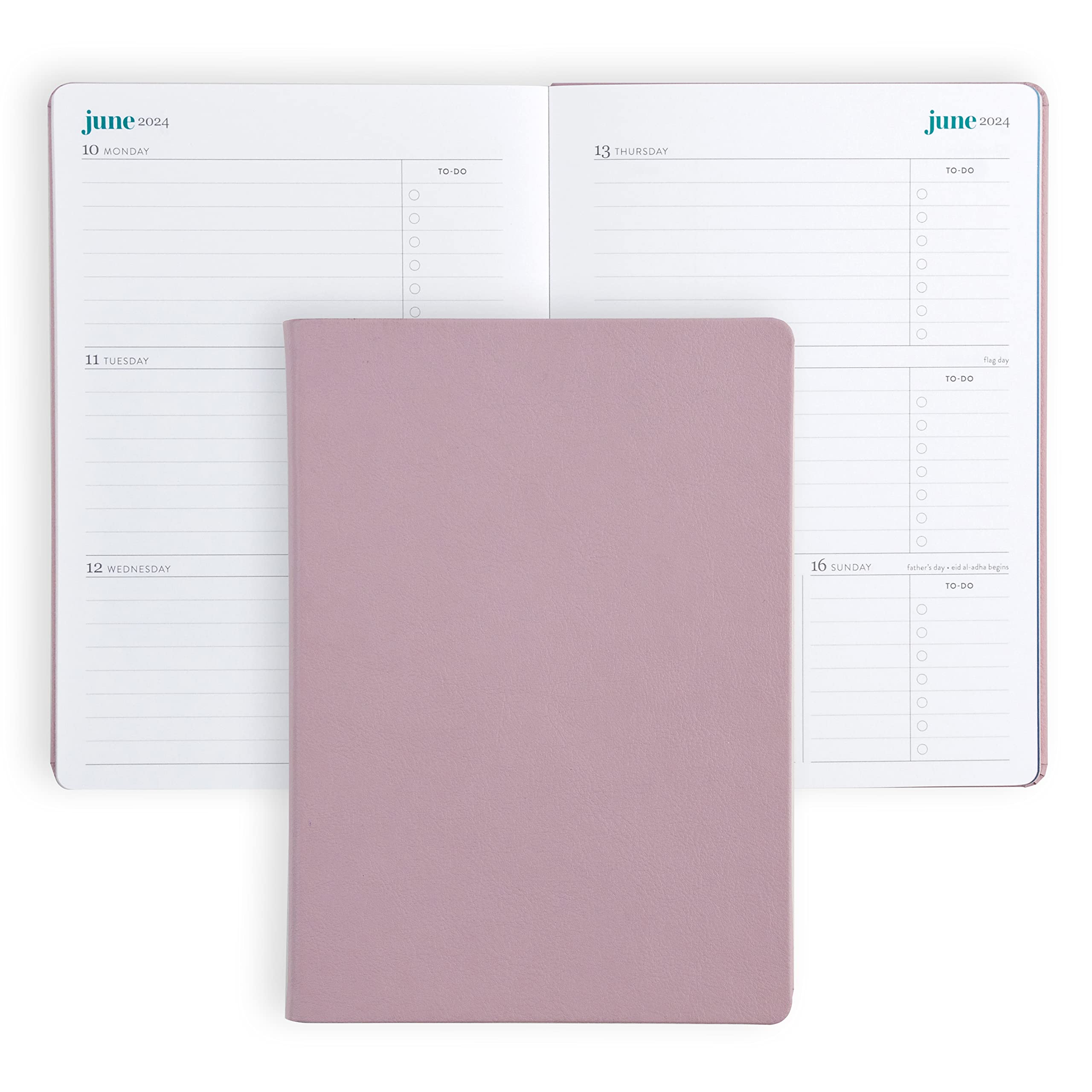 A5 Softbound 12 Month Academic Planner (August 2023 - July 2024) - Lay Flat Vegan Leather Wisteria Design. Pages for Class Schedule, Notes, Projects & Exams. 80 lb. Thick Paper by Erin Condren