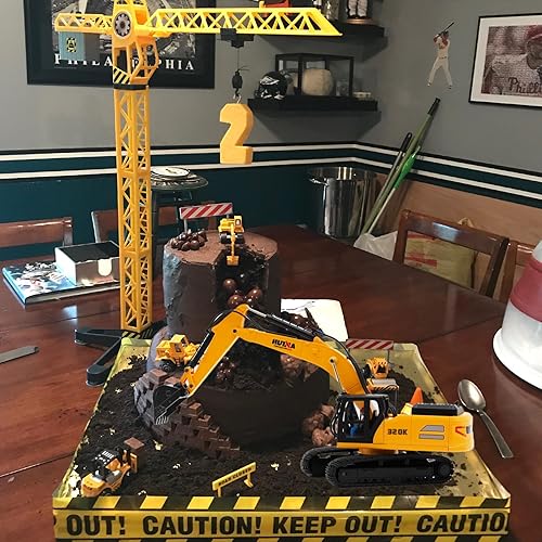 Miniatura 2 de Gemini&Genius Juguete de excavadora, juguete de excavadora de vehículos de construcción a escala 135 de ingeniería fundida a presión con orugas de