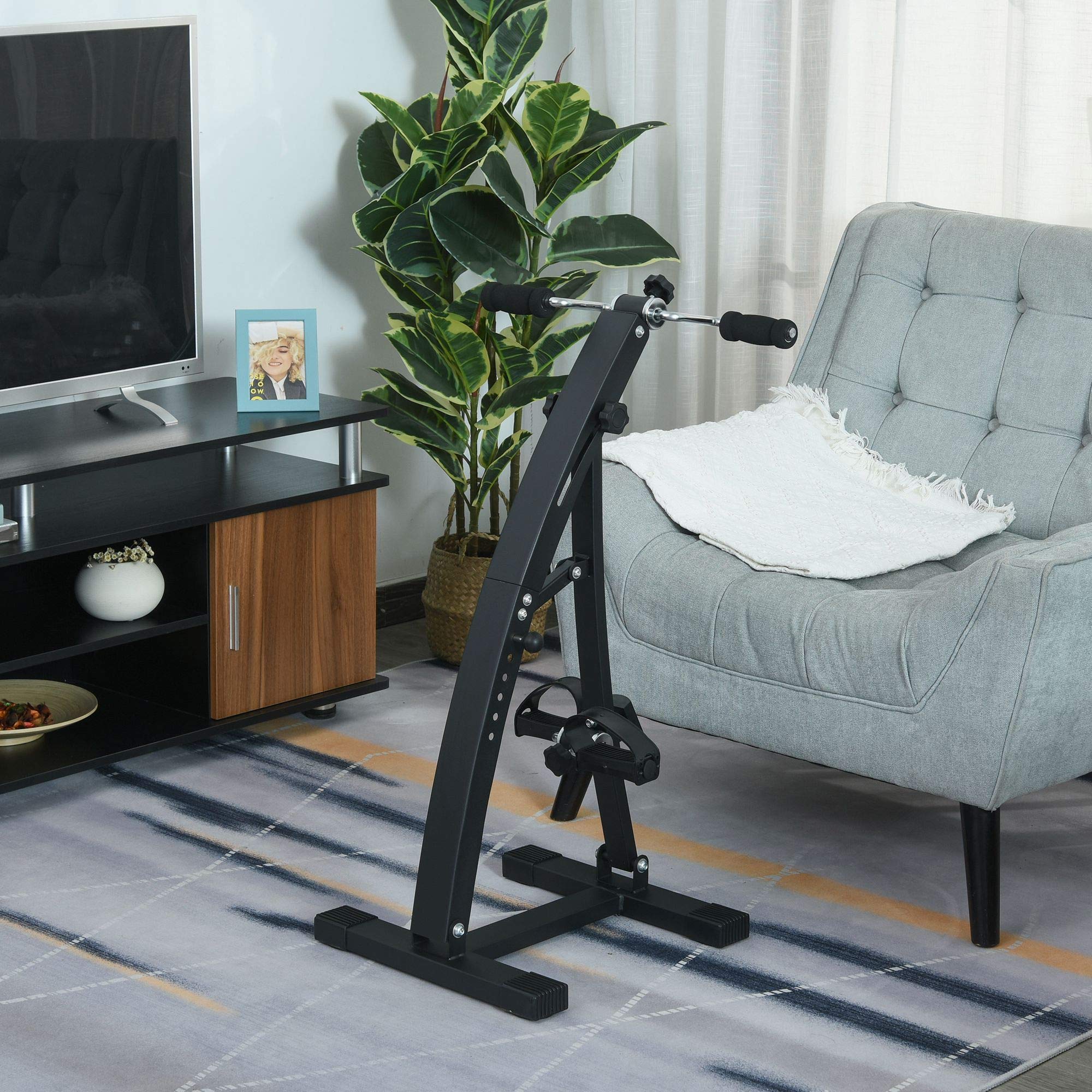 homcom Pedaliera Braccia e Gambe da Divano o Poltrona con Schermo LED, Altezza e Intensità Regolabile, 41x50x96cm
