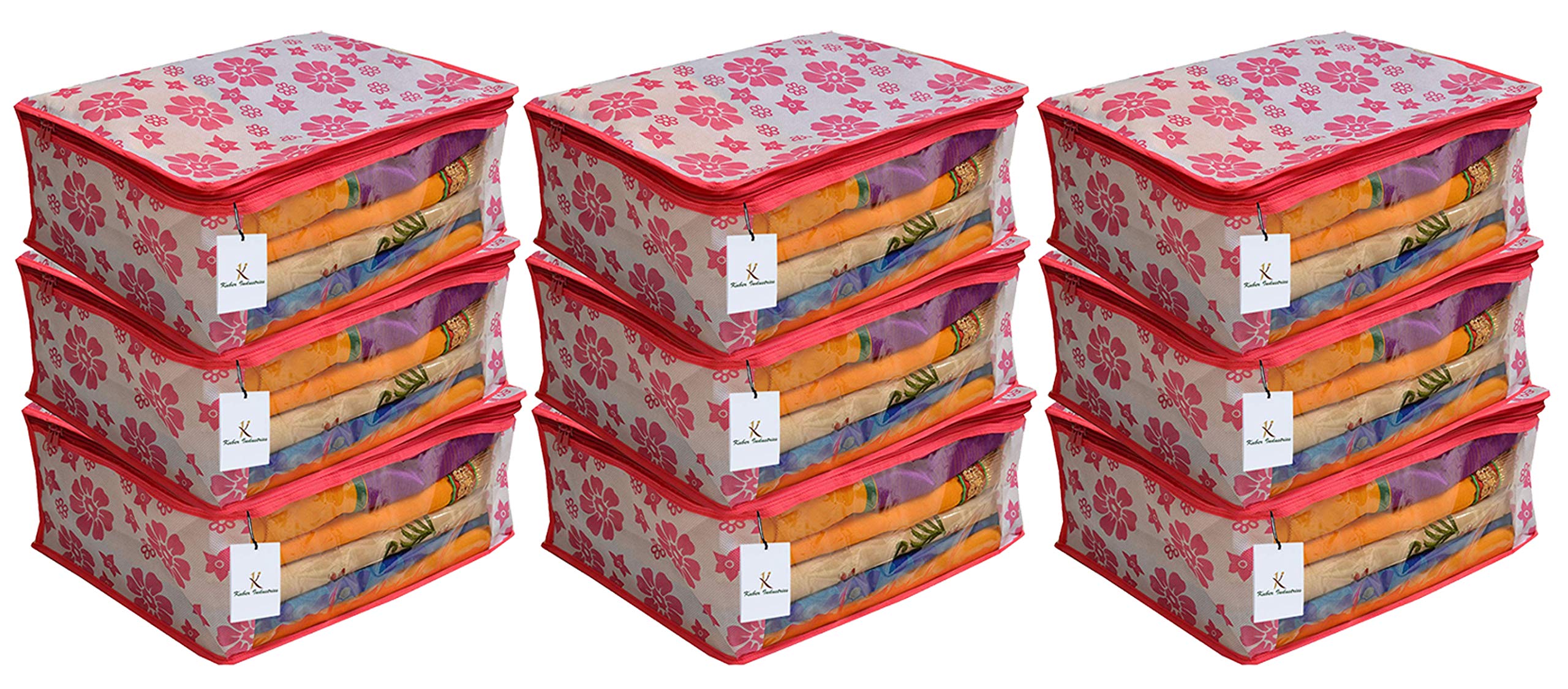 Kuber Industries 9 Piece Non Woven Saree Organiser, Pink (B0793MGYZB) Amazon Price History, Amazon Price Tracker