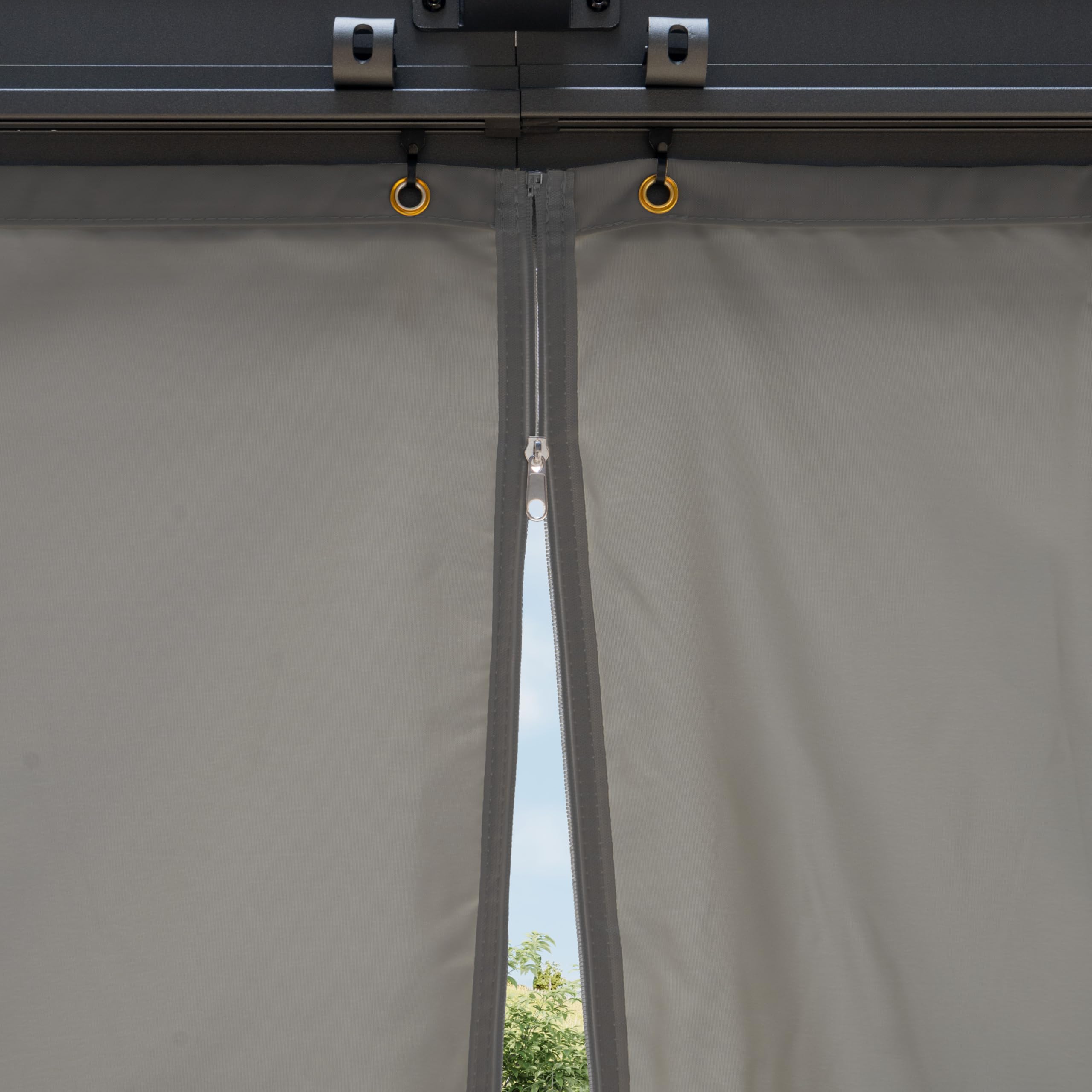 PRIMEYARD Pawilon ogrodowy 3x3 m Hardtop dach z poliwęglanu z 4 ściany boczne, szary