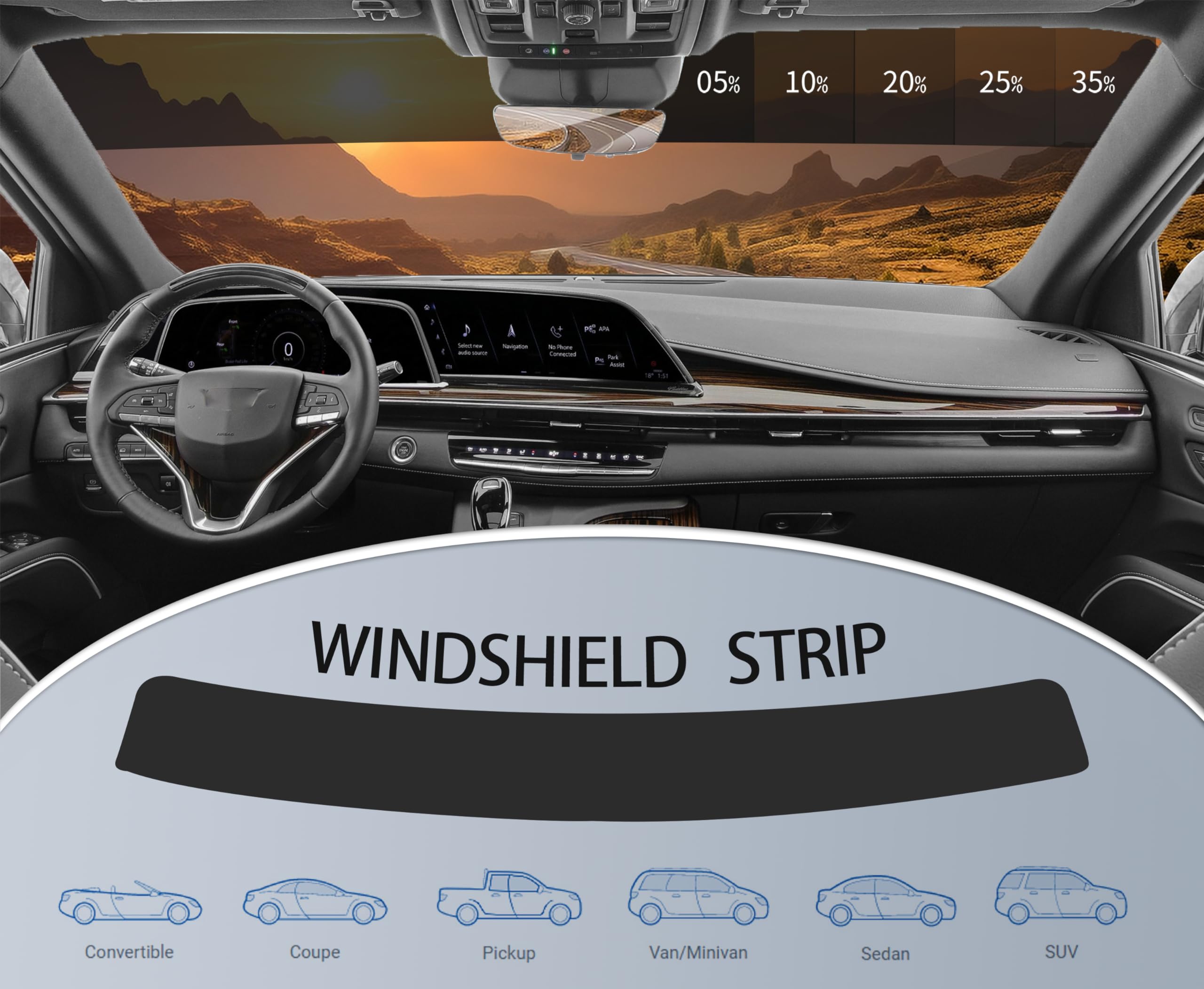 AUTOTEK Precut Windows Tint Film Windshield Strip Cars Sun Blocking Protection Privacy Anti Shatter Glass 2 Ply Computer Cut Any Tint Shade for Ford Edge 2007-2014