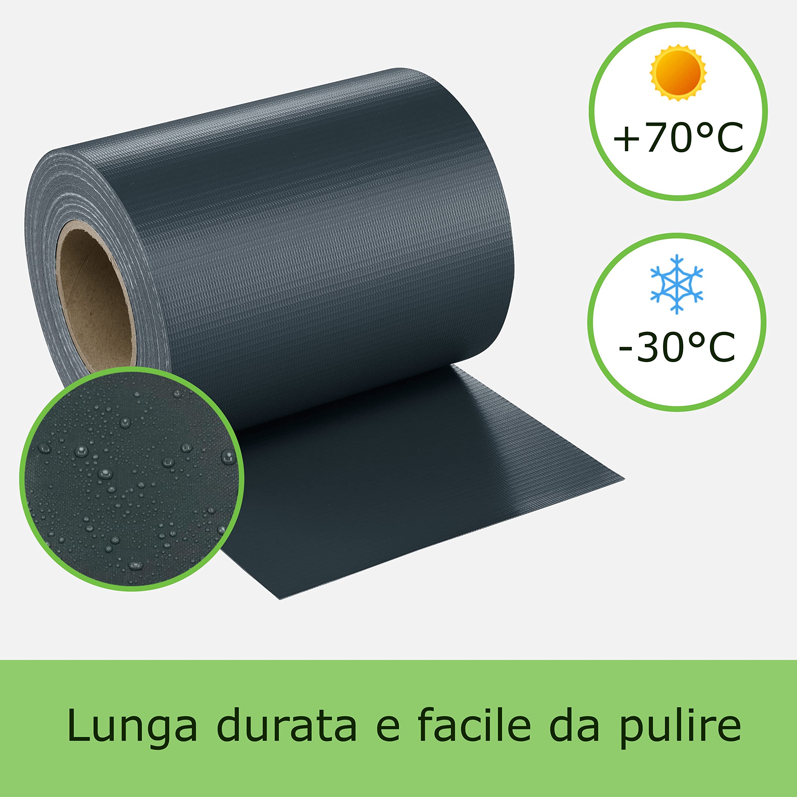 Workinghouse Telo Frangivista in PVC per Rete a Doppia Sbarra - 650g/m² 35m x 19cm - Schermo per la privacy della recinzione, Foglio di recinzione, Recinzione da giardino