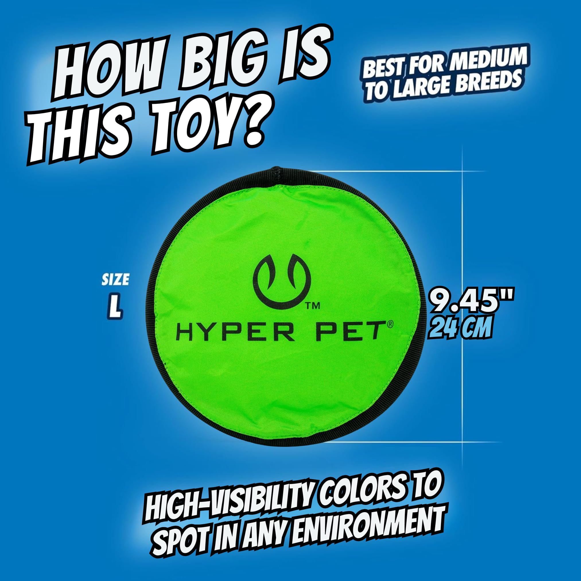 Hyper Pet Flippy Flopper - Frisbee interattivo per cani, giocattolo interattivo per cani, galleggiante in acqua, 23 cm, confezione da 5