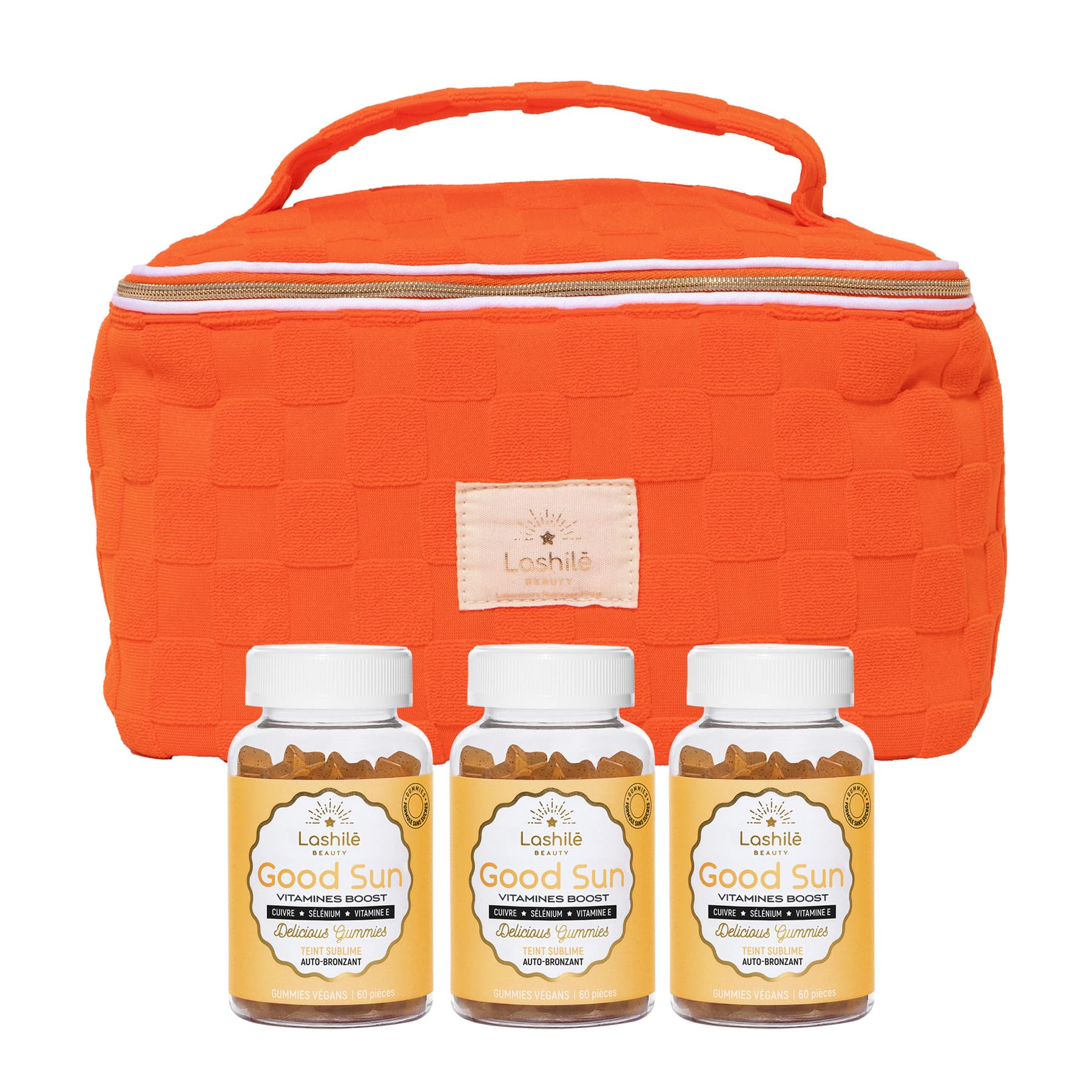 Lashilé Beauty - Complément Alimentaire - Autobronzant, Préparateur & Teint Hâlé - Good Sun Vitamines - Efficacité Prouvée - Made in France - Vitamine E & A, Bêta-carotène -Cure 3 mois 180 Gummies