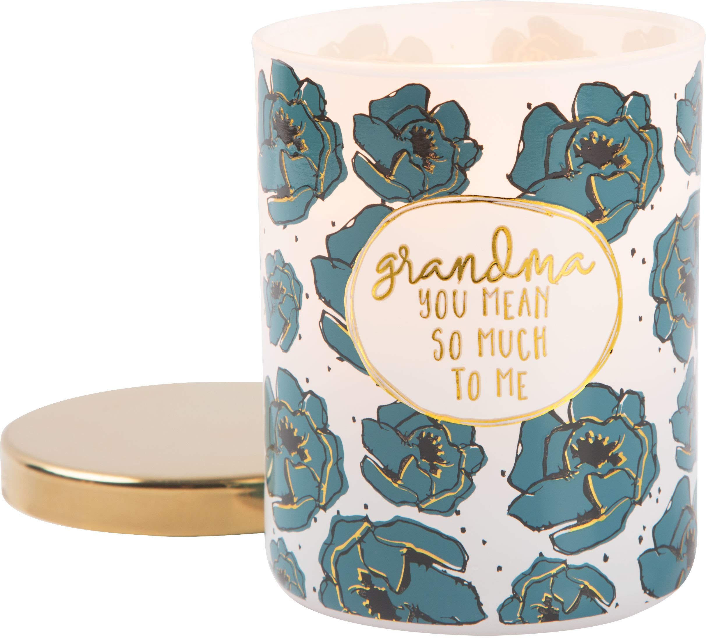 Pavilion Gift Company Duftkerze im Glas, 100% Sojawachs, mit Metalldeckel, Duft Grandma You Mean So Much, 200 ml, Blau