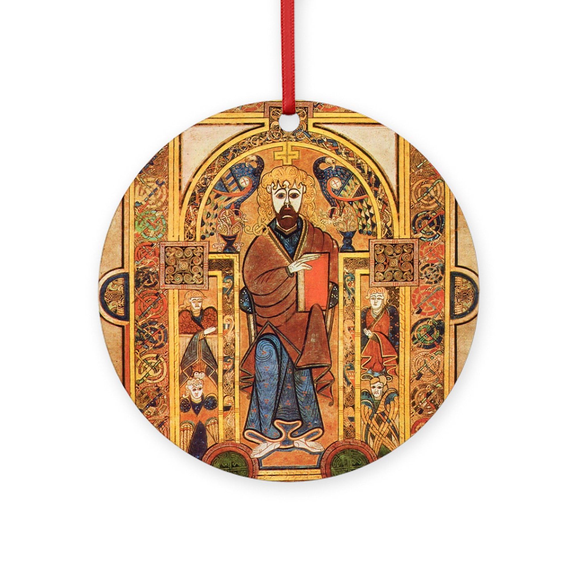 CafePress Book of Kells Round 4" MDF Holiday Ornament