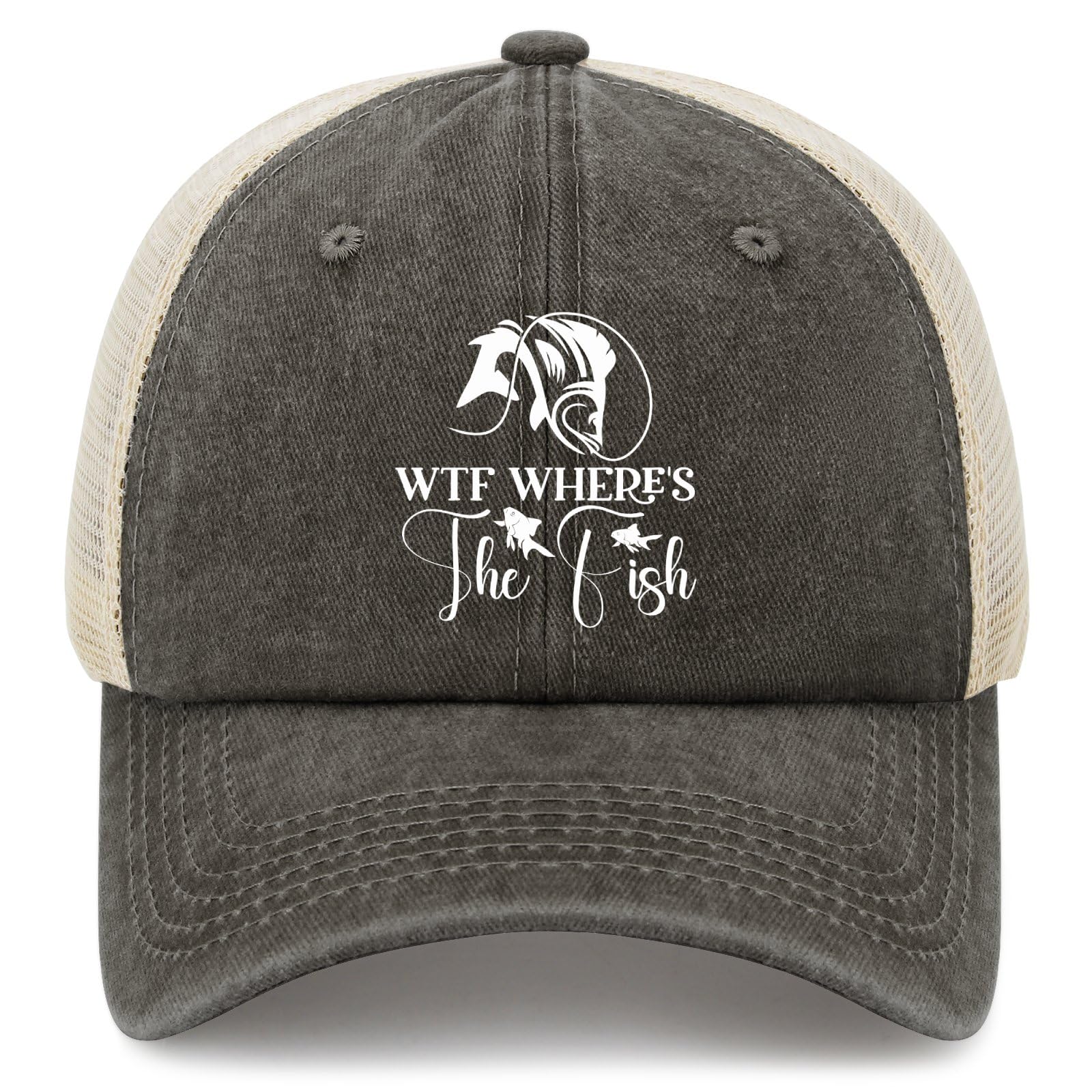 WTF Where's The Fish Trucker Trucker hat Cycling caps for Men