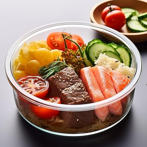 Miniatura 6 de UMEIED Paquete de 12 recipientes de vidrio para almacenamiento de alimentos con tapas a prueba de fugas, recipientes herméticos de vidrio para