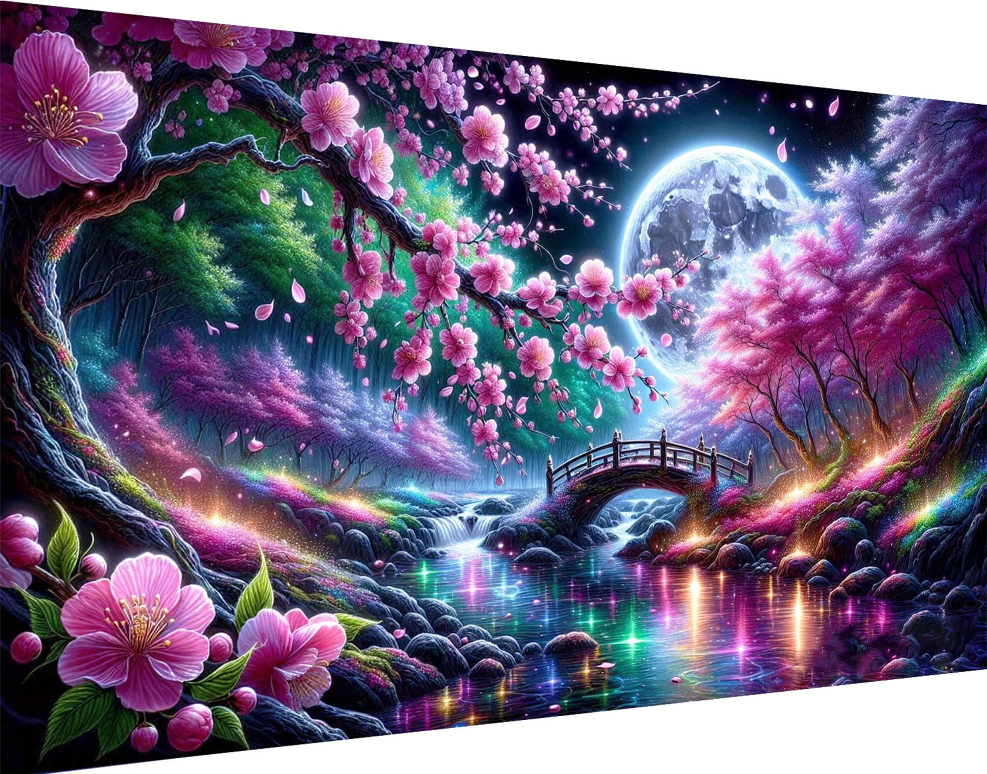 igoodom Large Diamond Painting, Landscape Large Diamond Art Kits for Adults, Full Drill Round Big Diamond Painting, DIY Gem Art and Crafts for Home Wall Decor Gift 27.5 X 15.7inch