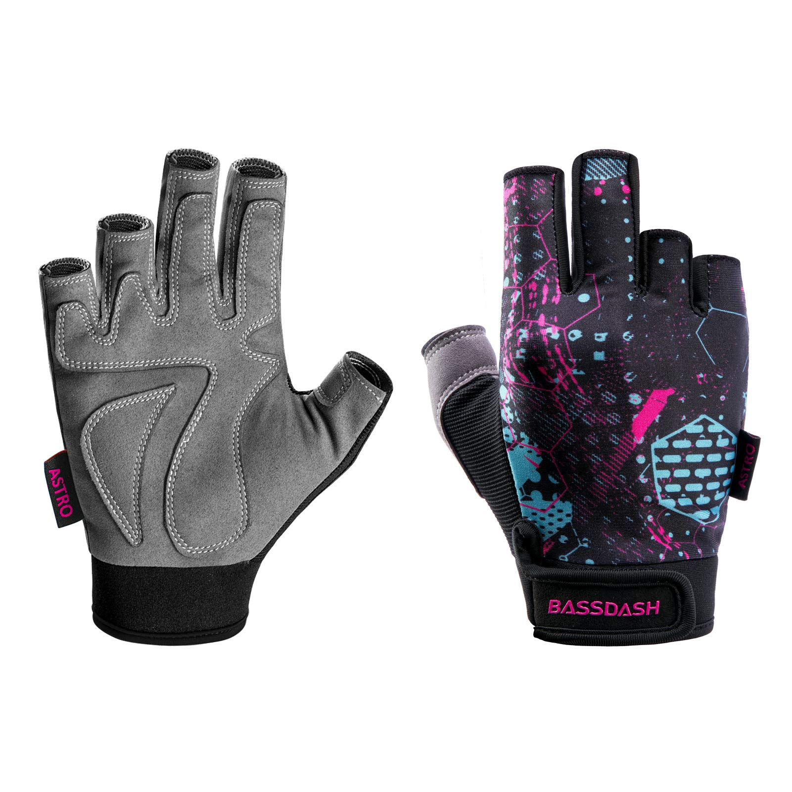 Bassdash Astro Fishing Gloves Fingerless Heavy-Duty Sure Grip Men’s Women’s Gloves for Game Cycling Kayaking Paddling Sailing MTB