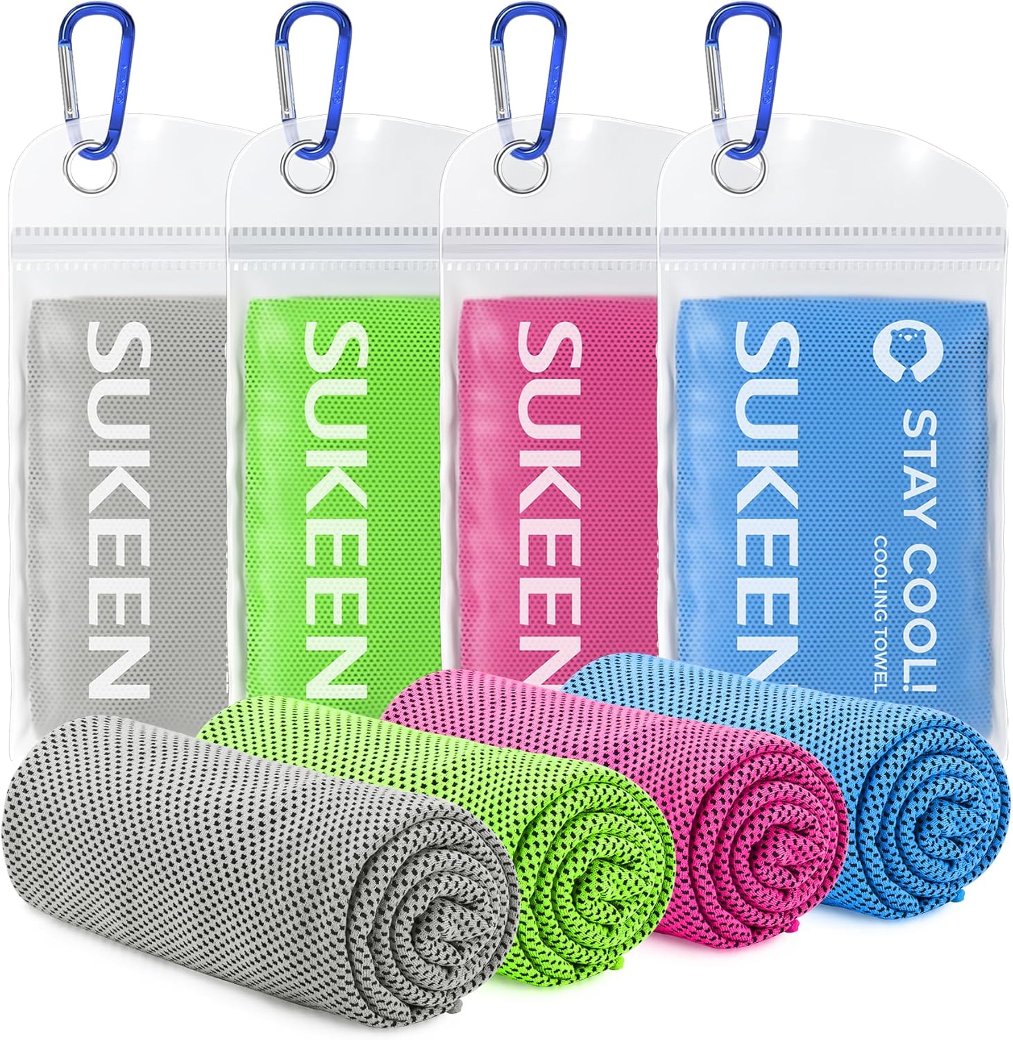 Sukeen Cooling Towels for Neck and Face (40"x12") Soft Breathable Cooling Towels for Hot Weather Workout Gym Yoga Sports Golf Sweat Instant Cold Towels