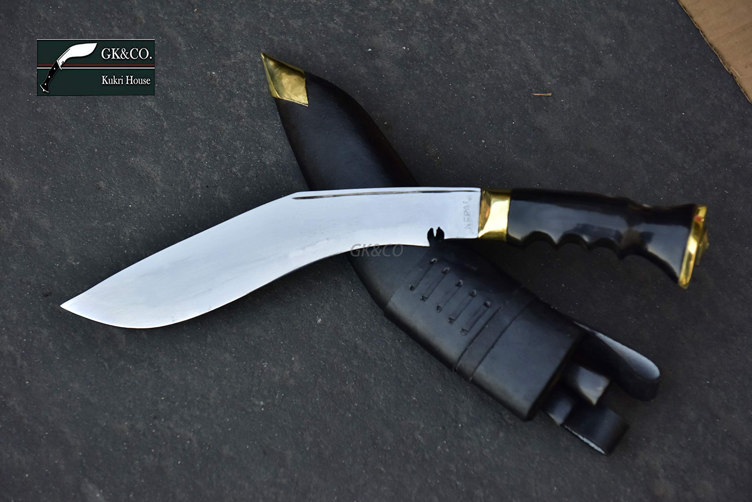 GK&CO. Kukri House Official Issued - Genuine Kukri/Khukuri –10 inches Blade Jungle PRI Training Knife. Simi- Polished Knife - Handmade in Nepal.