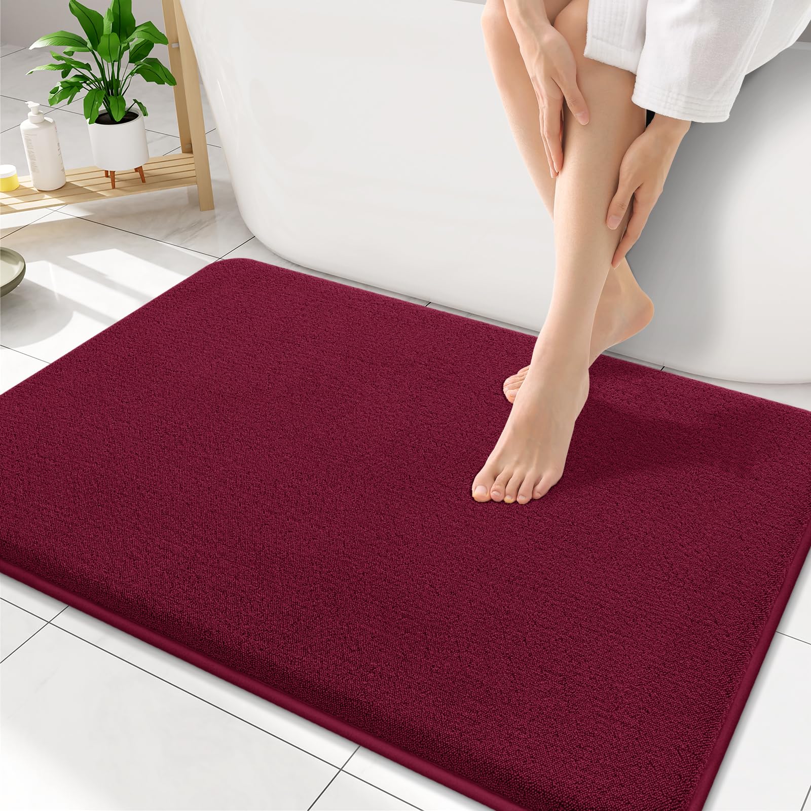 Smiry Smiry Memory Foam Bath Mat 34x21, Extra Soft Absorbent Bathroom Rugs