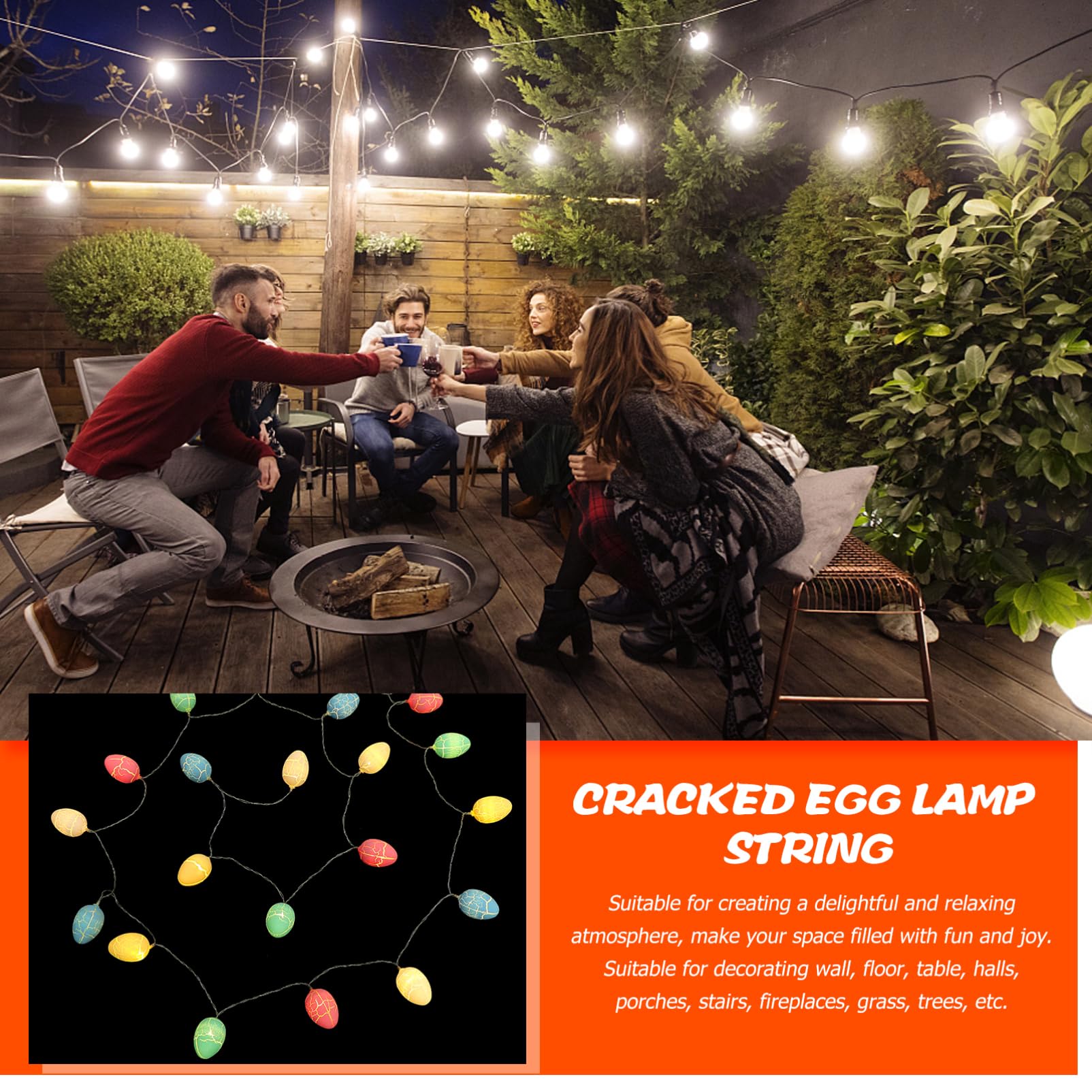 3 Stück Easter Egg String Light Leds Batteriebetriebene Lichterkette für Festliche Dekoration für Ostern Hochzeiten und Partys Dekorative Lichter für Einfarbige und Mehrfarbige