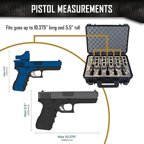 Miniatura 7 de Estuche para pistola de 5 pistolas 18 cargadores Doro con inserto de espuma MyCaseBuilder personalizado, impermeable, resistente, soporte táctico