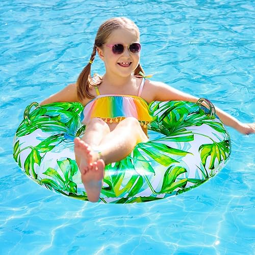 Miniatura 7 de Flotadores de piscina para adultos, tubo de natación, anillo de natación para adultos, flotador de piscina para adultos con dos asas, anillo de