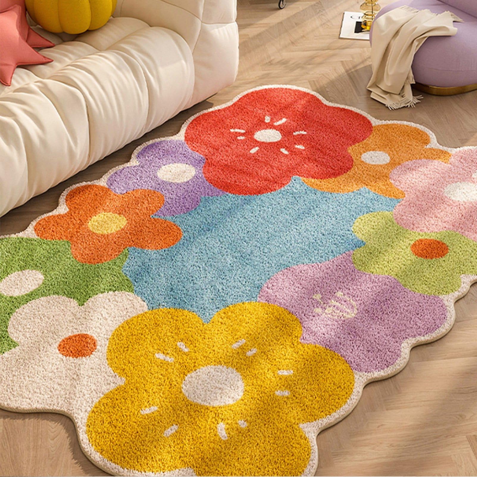 Amazon｜絨毯 花型 ラグマット カーペット 200*300cm 少女 可愛い