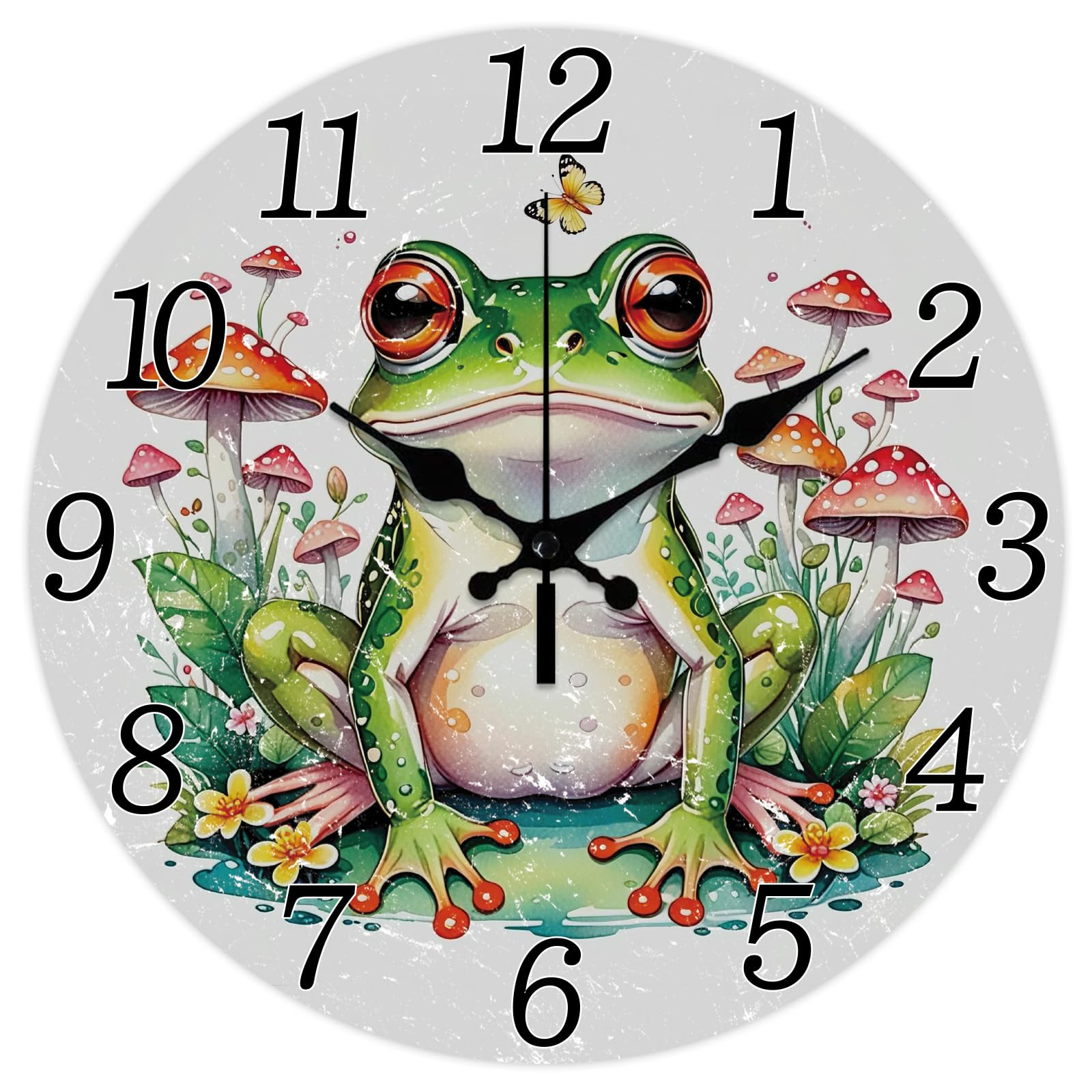 Horloge murale à piles 30,5 cm silencieuse CHGCRAFT fleurs salon