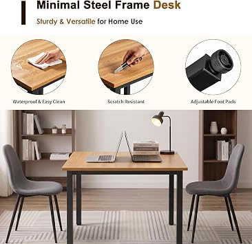 DlandHome Small Computer Desk for Home Office Table Writing Table for Small Spaces Study Table Laptop Desk 31.5x31.5 Inch