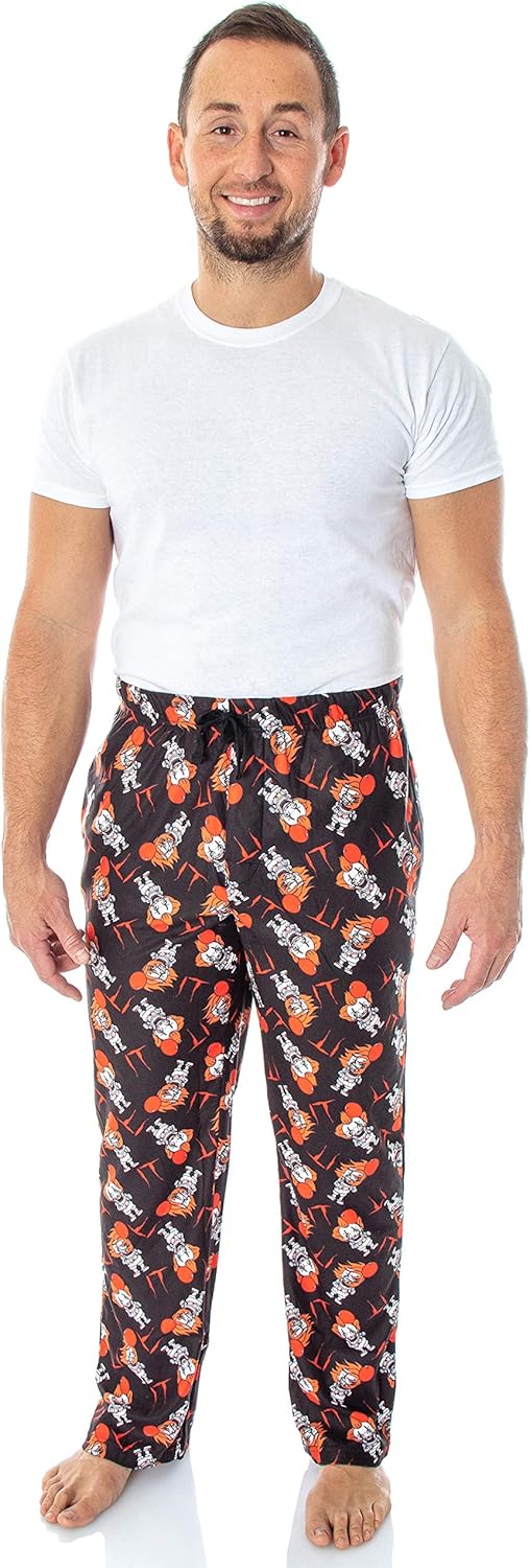 INTIMO IT The Movie Men's Pennywise The Clown Character All-Over Print Horror Movie Sleep Pajama Pants Loungewear - Image 4
