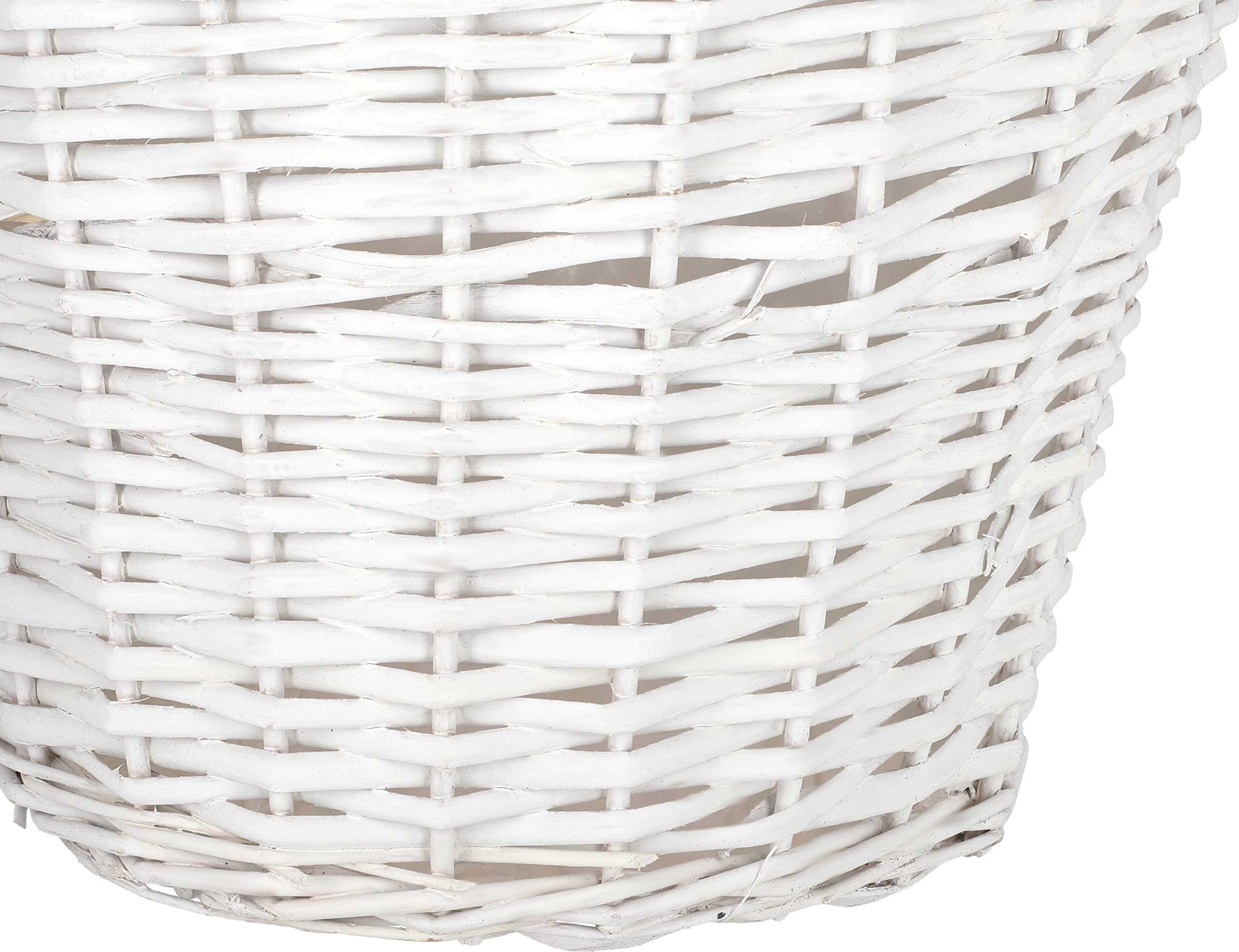 KOTARBAU® Blumentopf geflochten - Korb geflochten - Weidenkorb für Blumen – ⌀ 38 cm – Flechtkorb - Weidentopf – Übertopf – Rustikal – Weiß