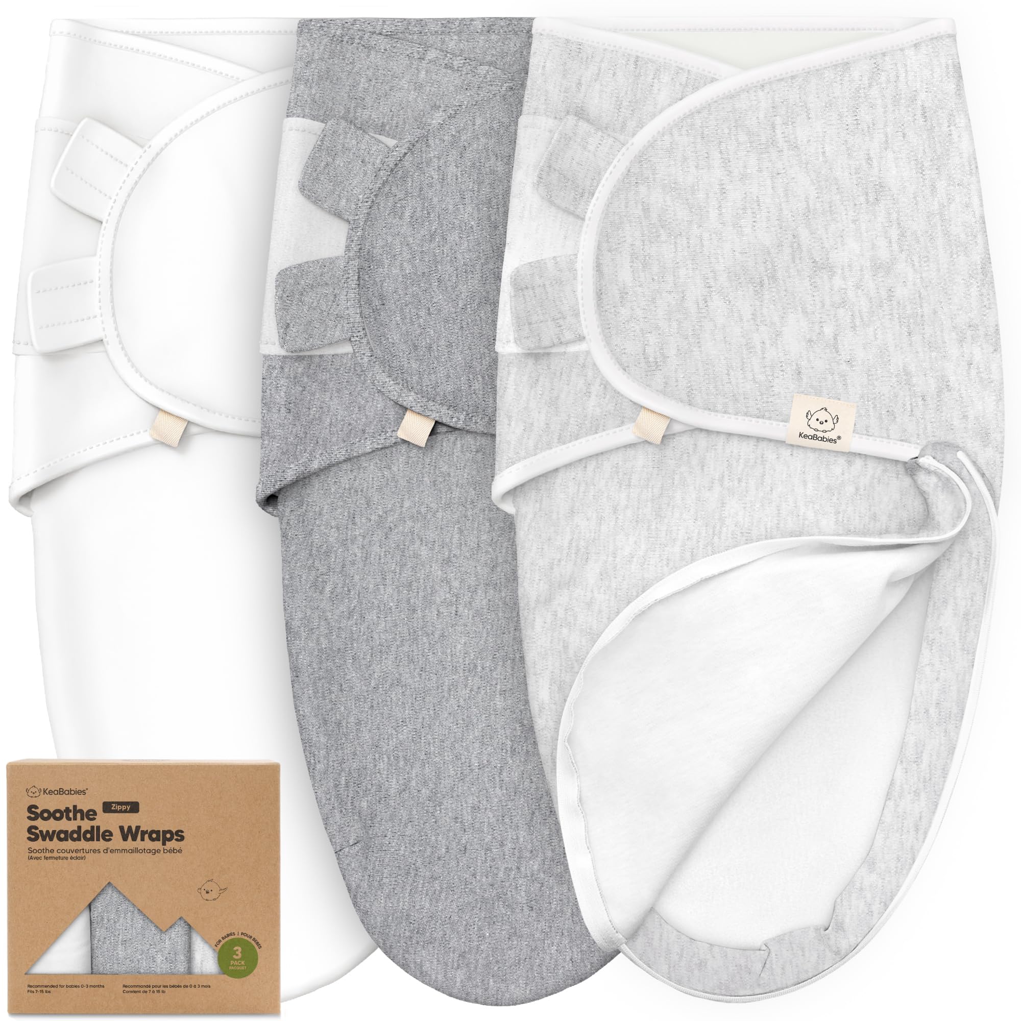 Amazon.com: Baby Swaddle Sleep Sacks with Zipper - 3-Pack Swaddles