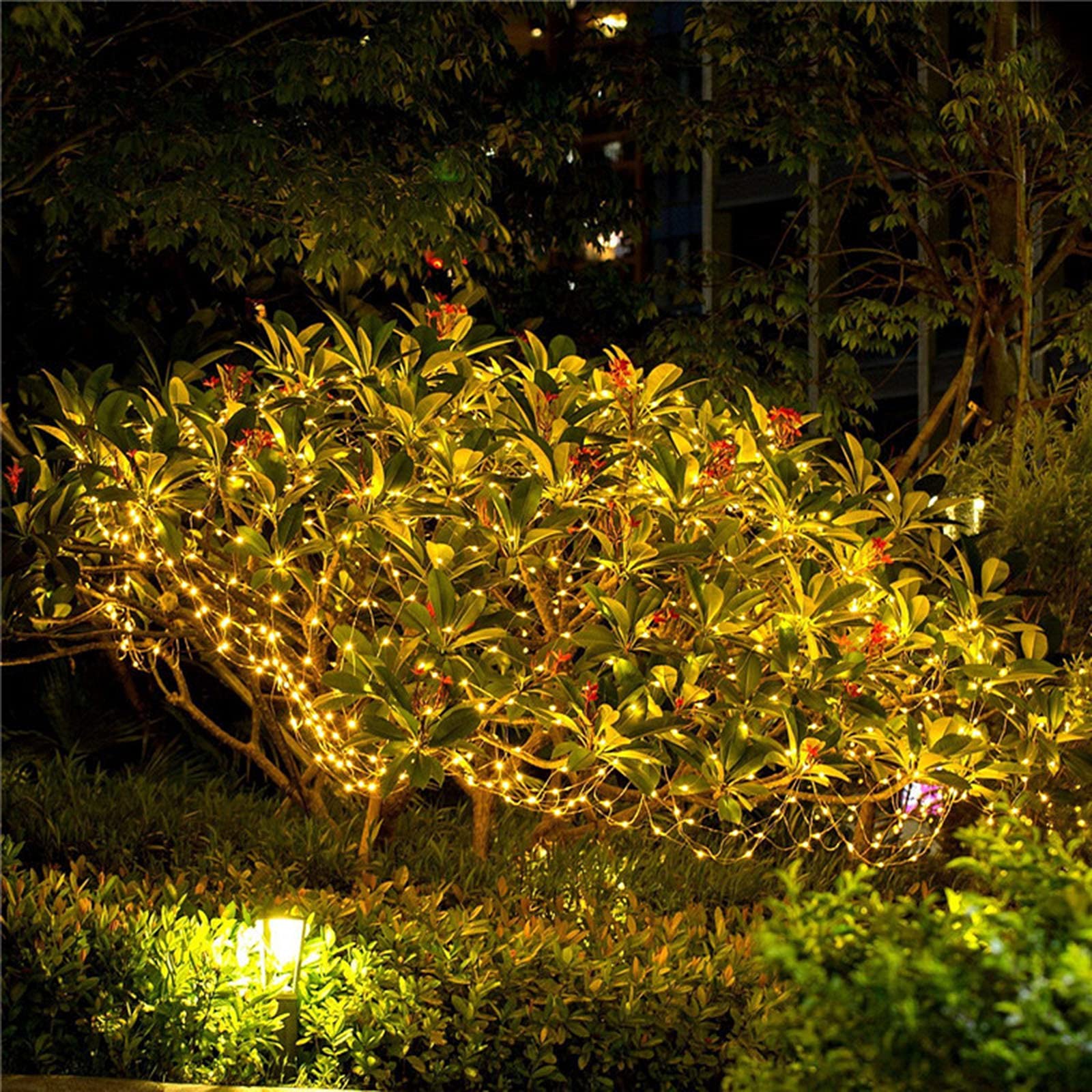 Luces de hadas de cadena LED, 33 pies, 100 LED, operados con el temporizador de control remoto Twinkle String Lights, alimentado por USB, Apto para interior y exterior.