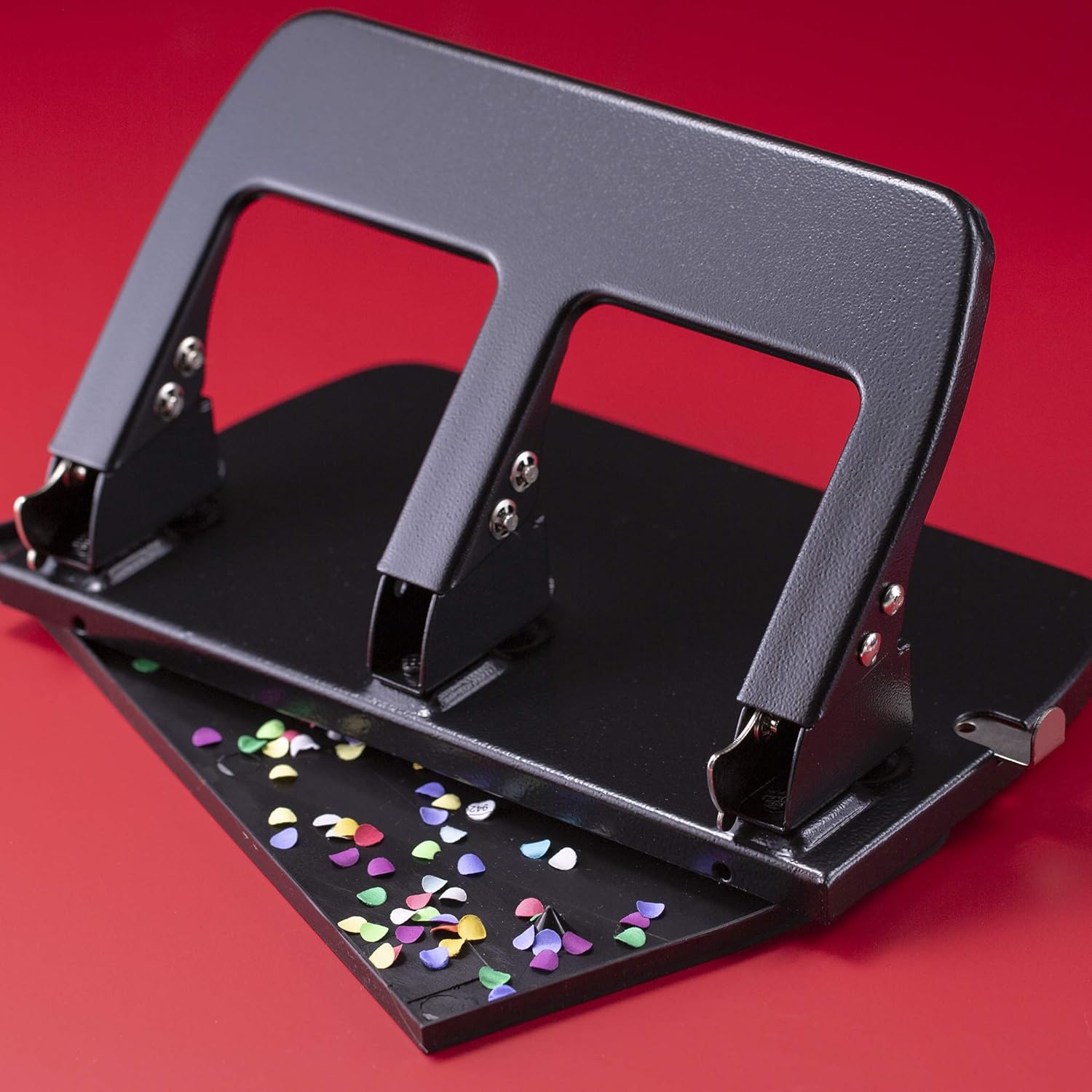 Officemate Medium Duty 3 Hole Punch with Ergonomic Handle, 30 Sheet Capacity, Black (90088) : Arts, Crafts & Sewing