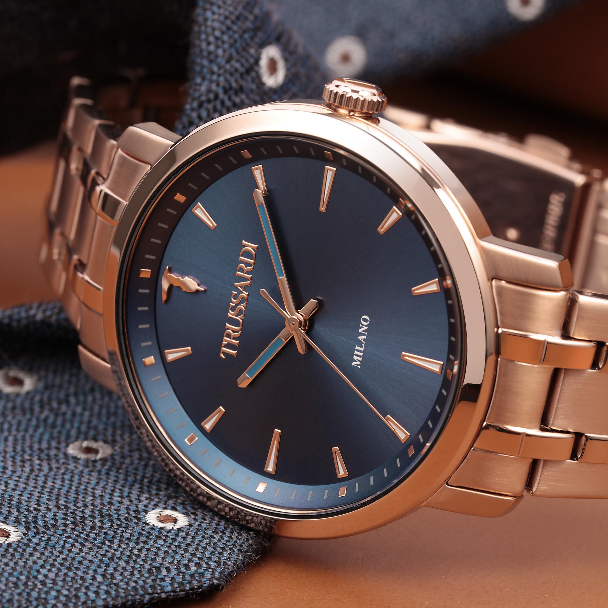 Trussardi T-COUPLE Orologio Uomo Solo tempo in Acciaio, PVD Oro rosa - R2453147006