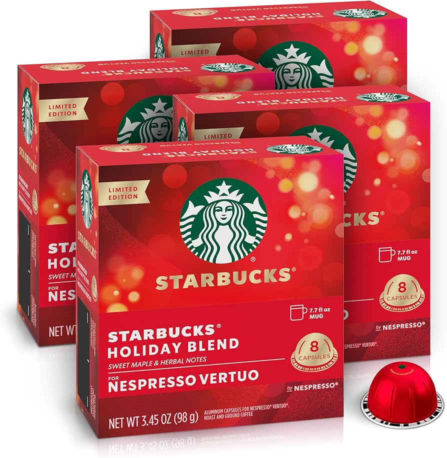 Amazon.com: Starbucks by Nespresso Vertuo, Holiday Blend, 32-count Amazon.com: Starbucks by Nespresso Vertuo, Holiday Blend, 32-count