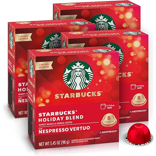 Starbucks by Nespresso Vertuo, Holiday Blend, 32-count Coffee Pods, Brews 7.8 oz.