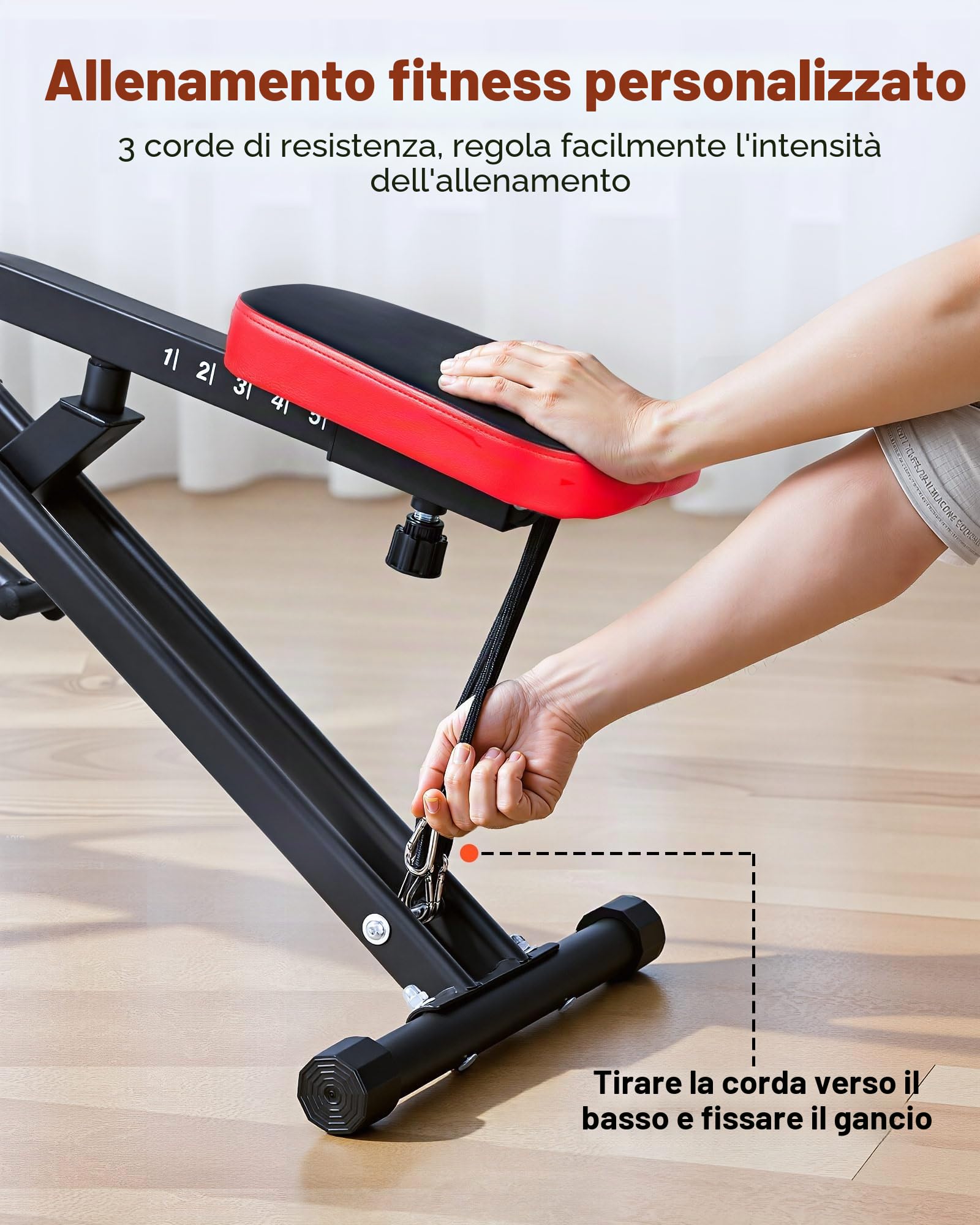 VEVOR Macchina per Squat Profondi, Attrezzo Pieghevole per Esercizi, Allenatore per Glutei con Resistenza Regolabile a 5 Livelli, Attrezzatura per Allenamento a Casa per Glutei e Gambe, Nero