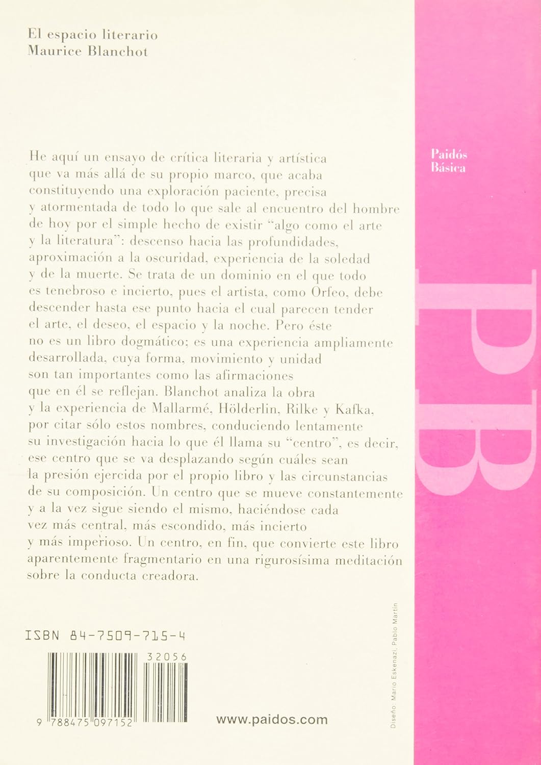 El espacio literario (Paidos Basica / Basic Paidos) (Spanish Edition)