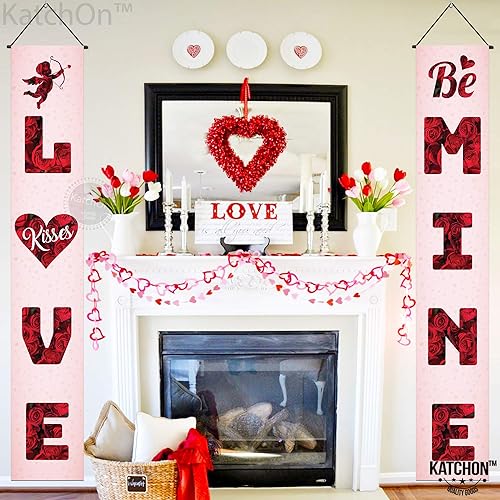 Miniatura 3 de KatchOn, Cartel para el día de San Valentín Love Be Mine de 72 x 12 pulgadas, paquete de 2 unidades, para decoración del día de San Valentín,